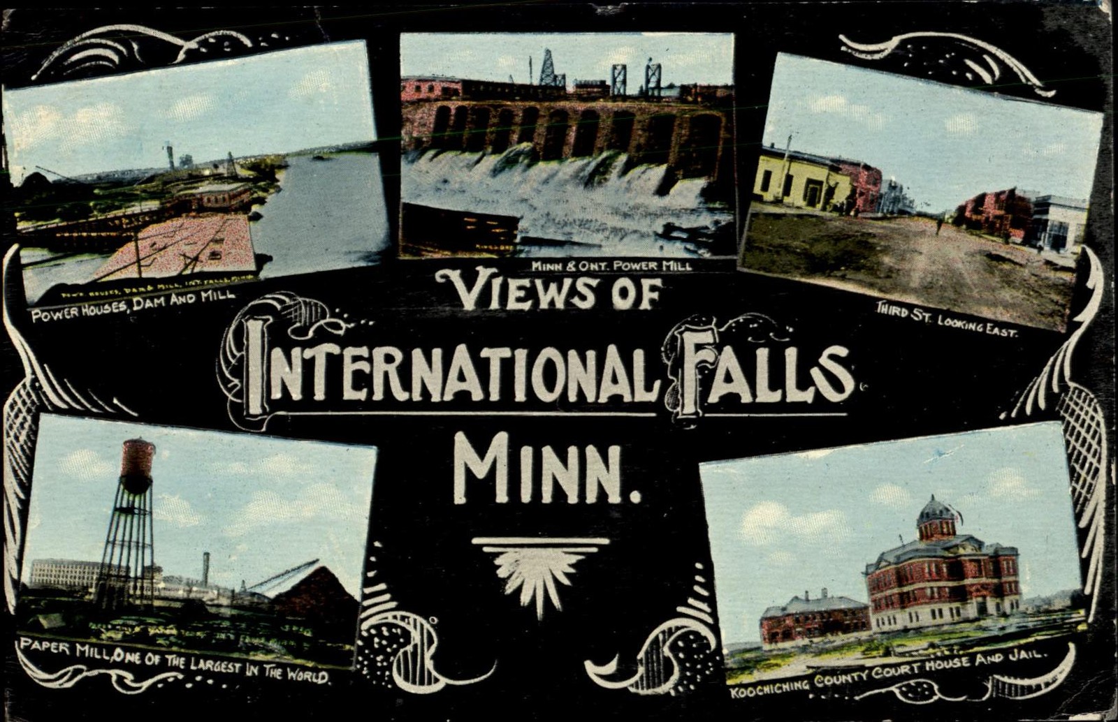 International Falls Minnesota~multi-view~jail power paper mill 3rd street ~ 1911