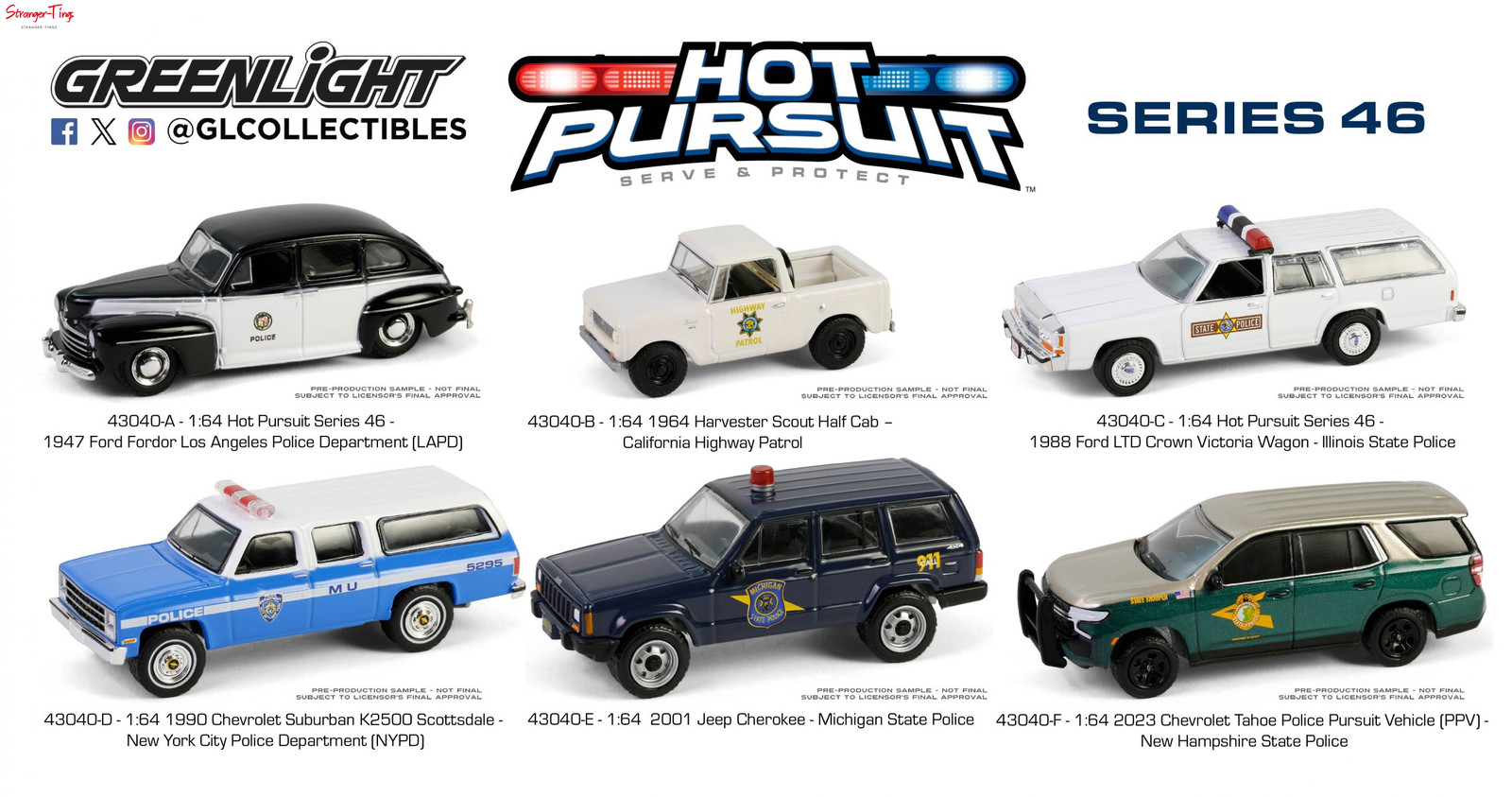 Greenlight 43040 1:64 Hot Pursuit Series 46 - 6 Car Set