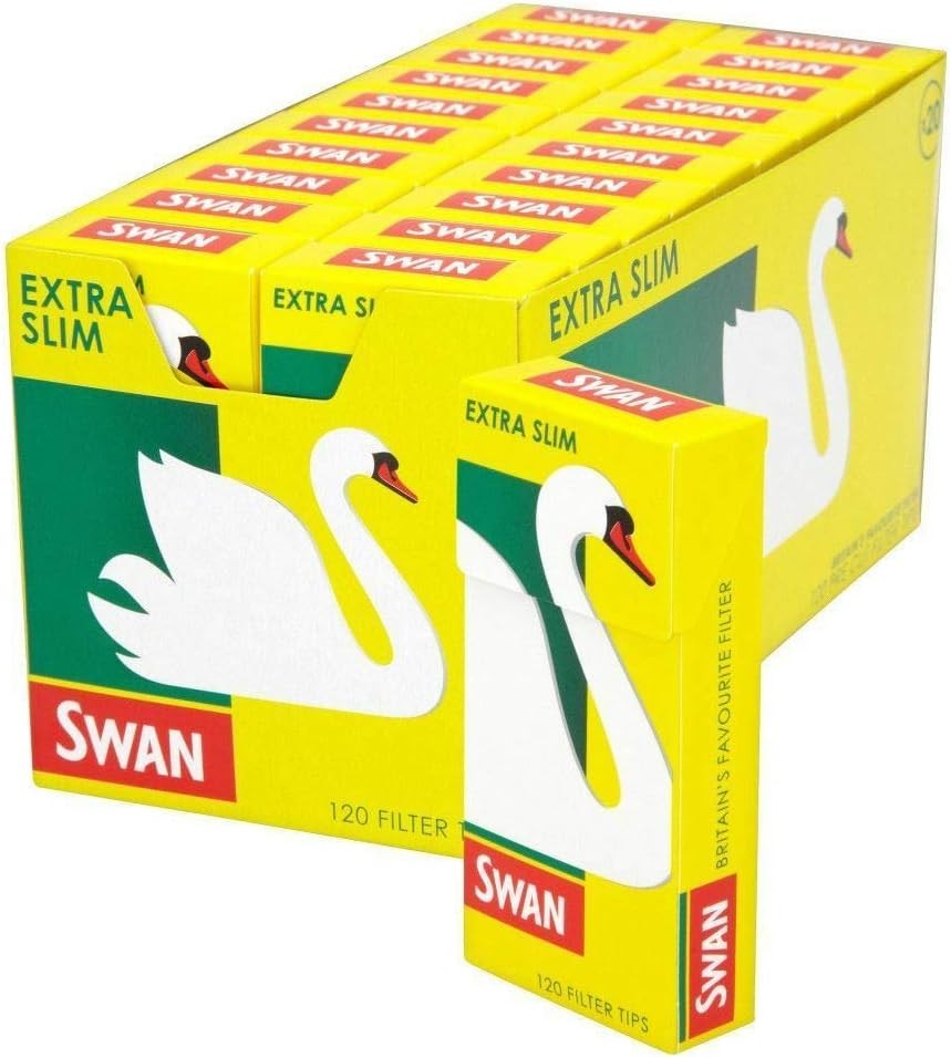 swan Swan Extra Slim Filter Tips Full Box 20 Packs Of 120 Count (Pack of 20) 