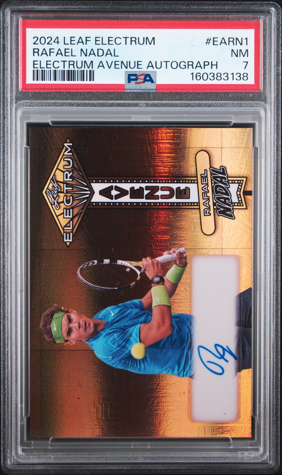 2024 LEAF ELECTRUM ELECTRUM AVENUE AUTOS #EARN1 RAFAEL NADAL 10/15 PSA 7