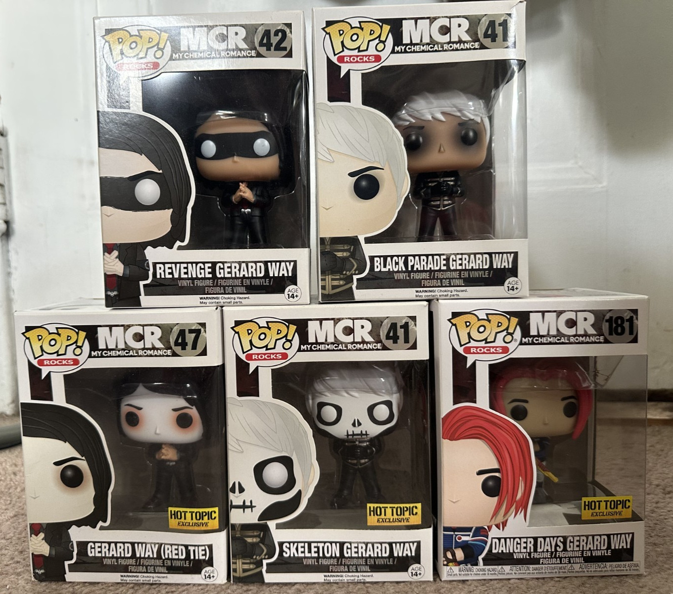 Gerard Way Funko Pop #41, #41, #42, #47, #181 lot