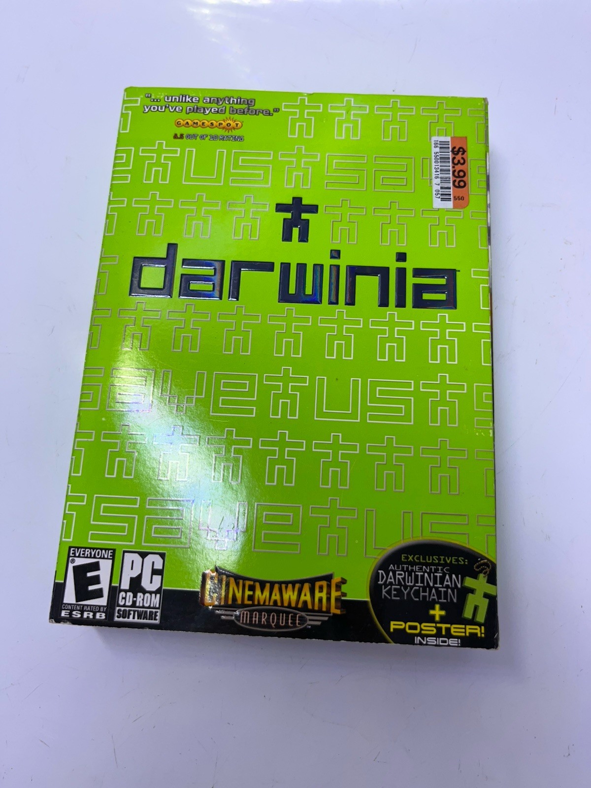 Vintage 2000 Darwinia PC CD-ROM Software With Keychain And Poster Big Box