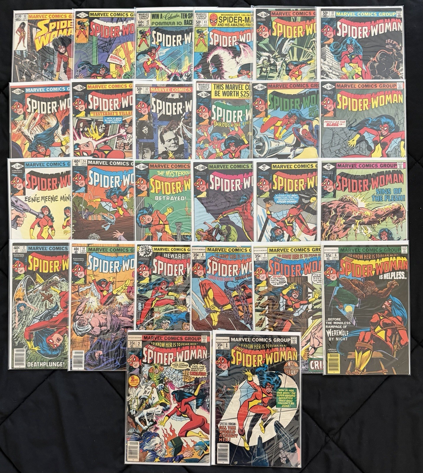 Spider-Woman (1978) Comic Book Lot (26) Marvel Comics - Hi Grade Avg - List Desc