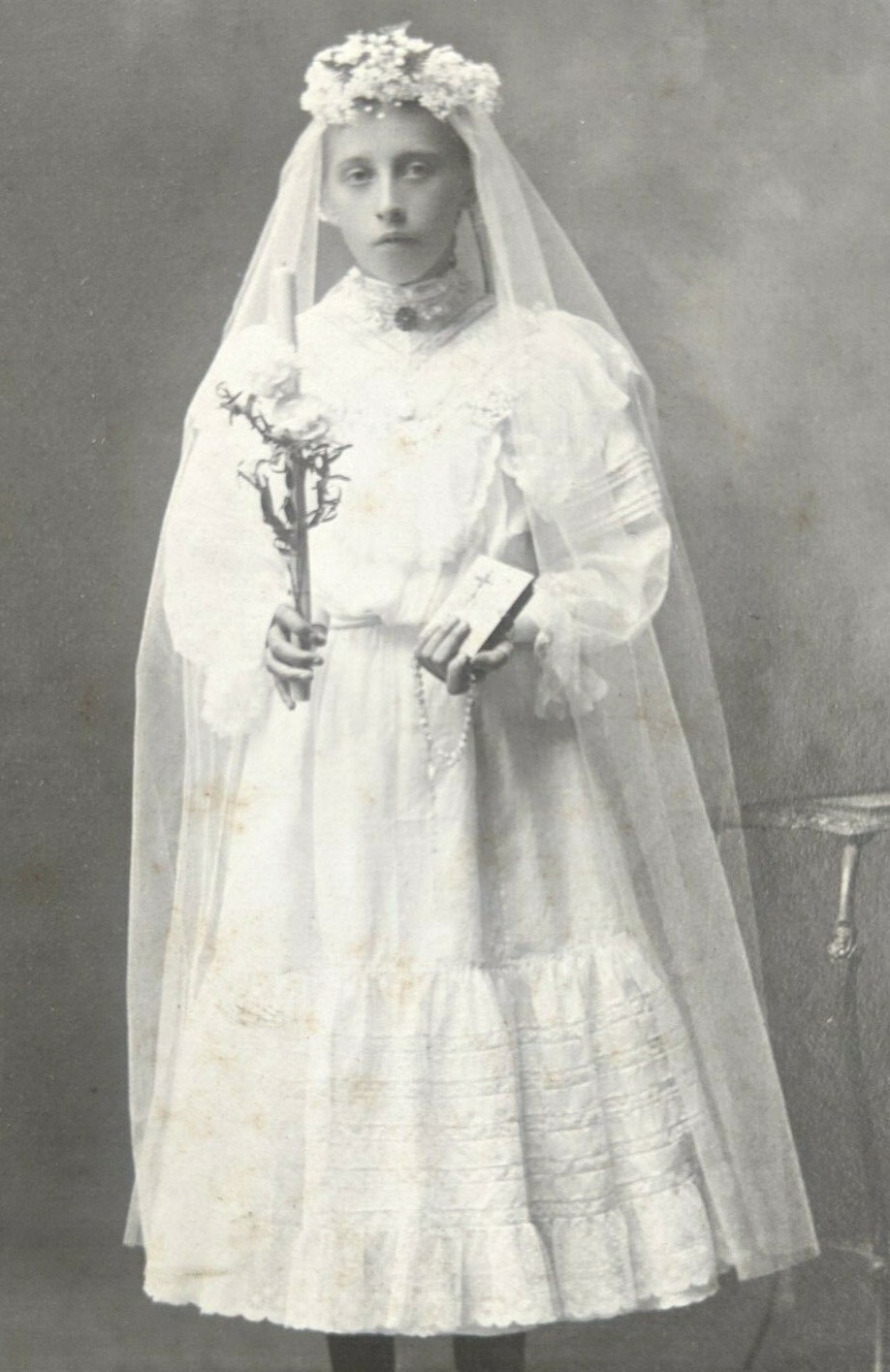 VTG 1910s Grand Rapids MI Religious Photo Girl Catholic Ceremony by 