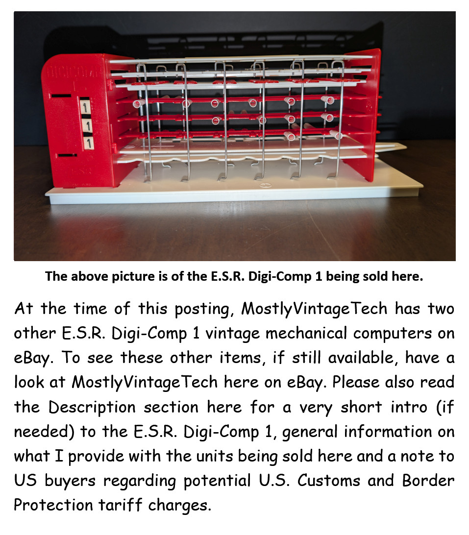 E.S.R. Digi-Comp 1 Vintage Mechanical Digital Computer