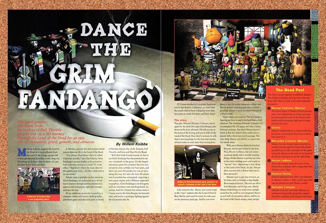 1998 Grim Fandango PC Original Advertisement / Retro Promo vr1