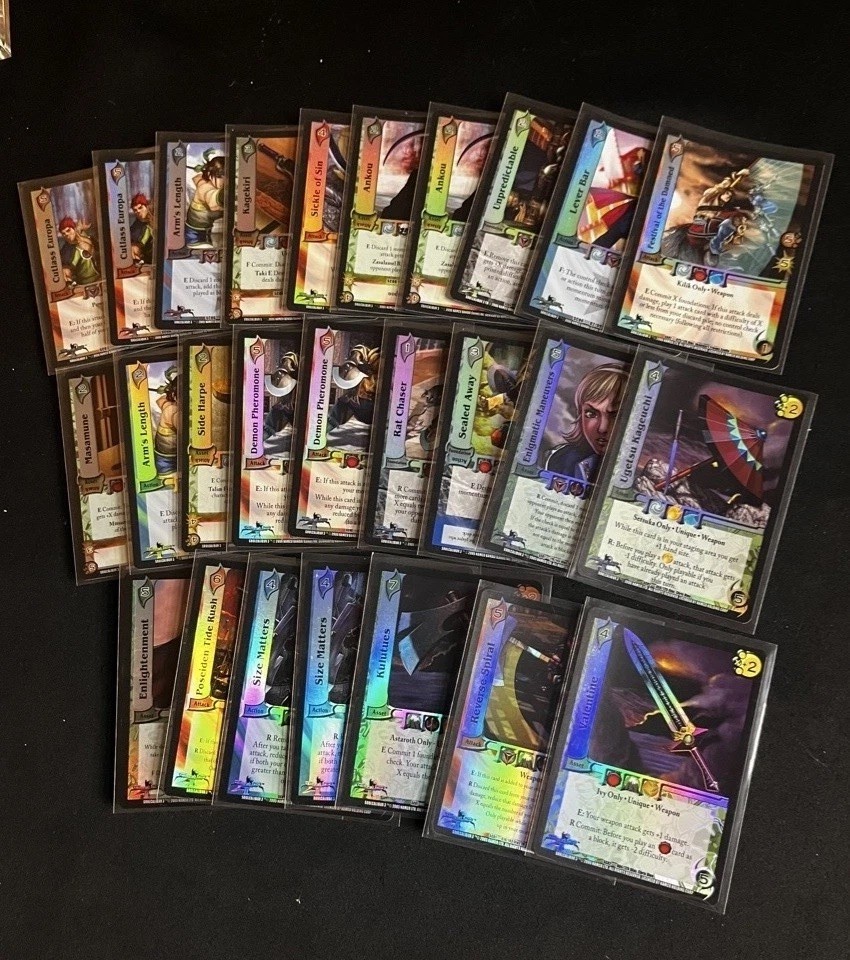 28 Soul Caliber 3 Trading Card Lot 7 Foil Cards Universal Fighting System