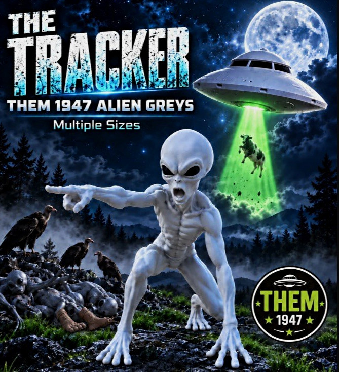 THEM 1947 Alien Greys The Tracker Gray Alien Yard Prop Halloween Decor LIFESIZE