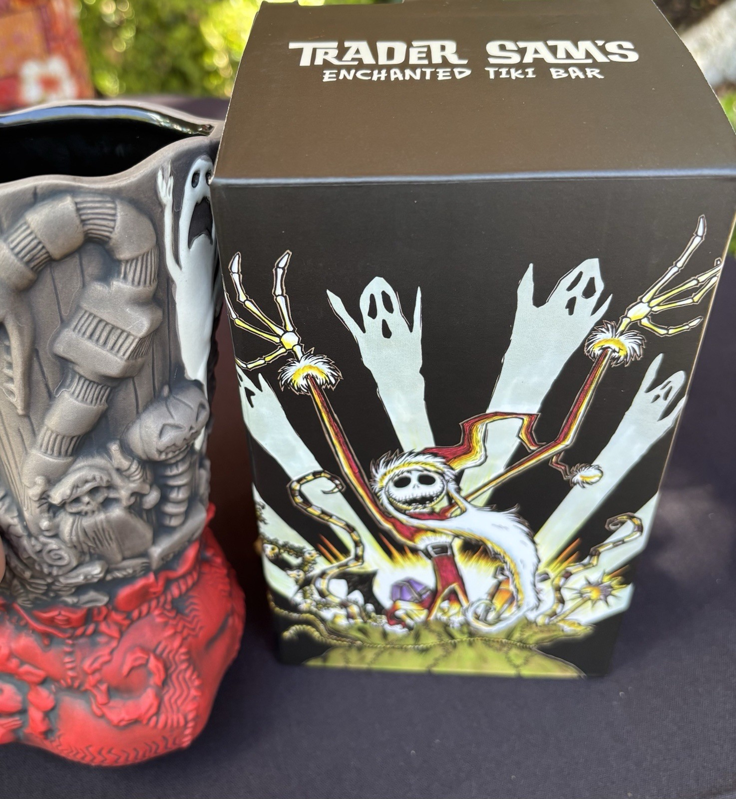 2026  Disney Parks Trader Sams Jack Skellington NBC Tiki Bar Mug with souvenir 