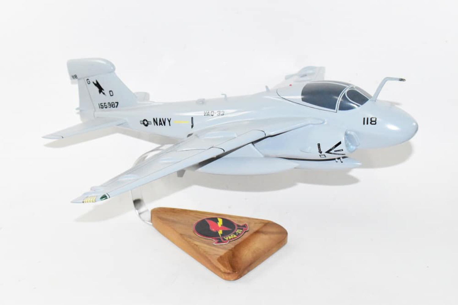 VAQ-33 Firebirds 1992 A-6A Intruder Model, 1/36th Scale, Mahogany, Navy