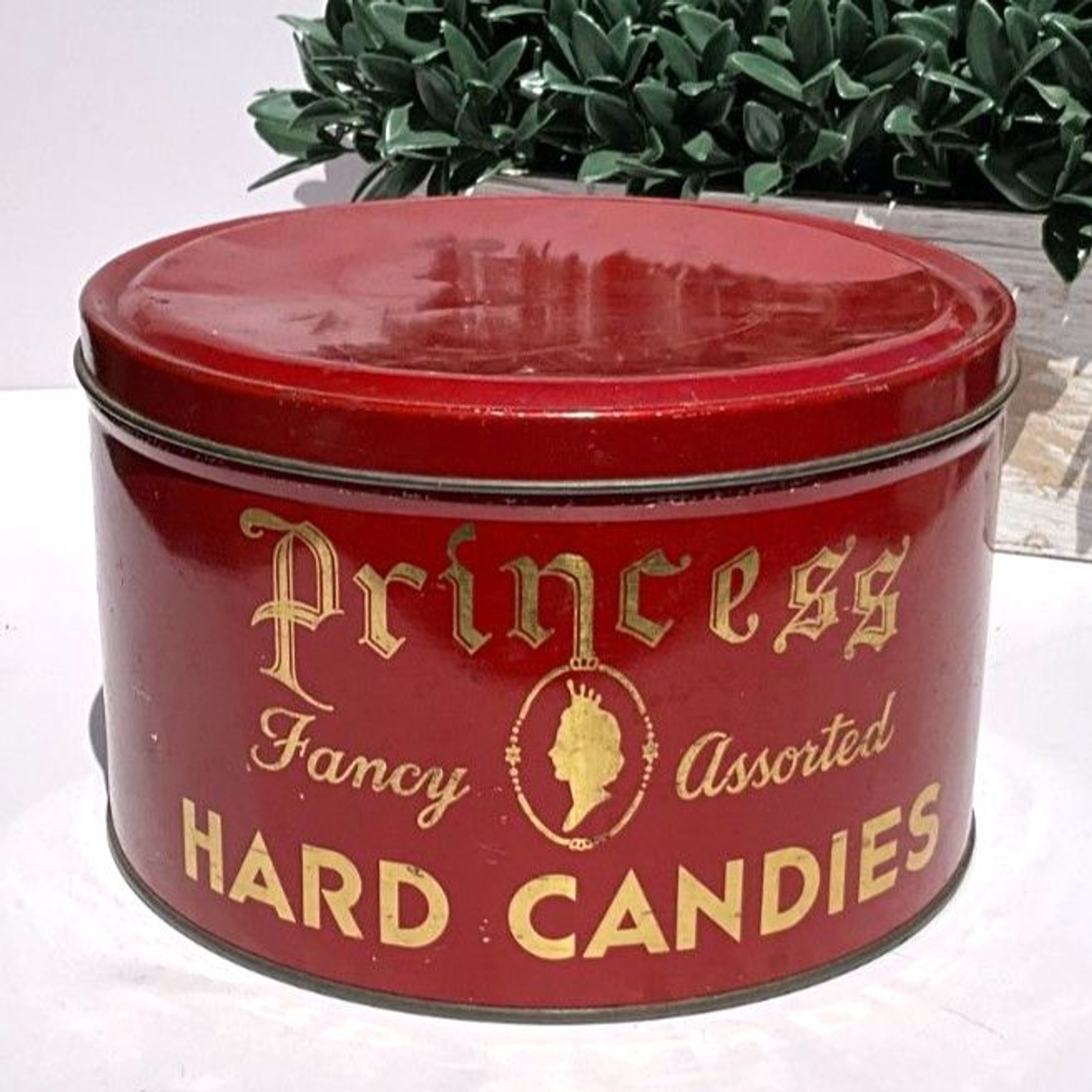 Vintage 1930\'s Princess Hard Candies Tin; good used condition must see