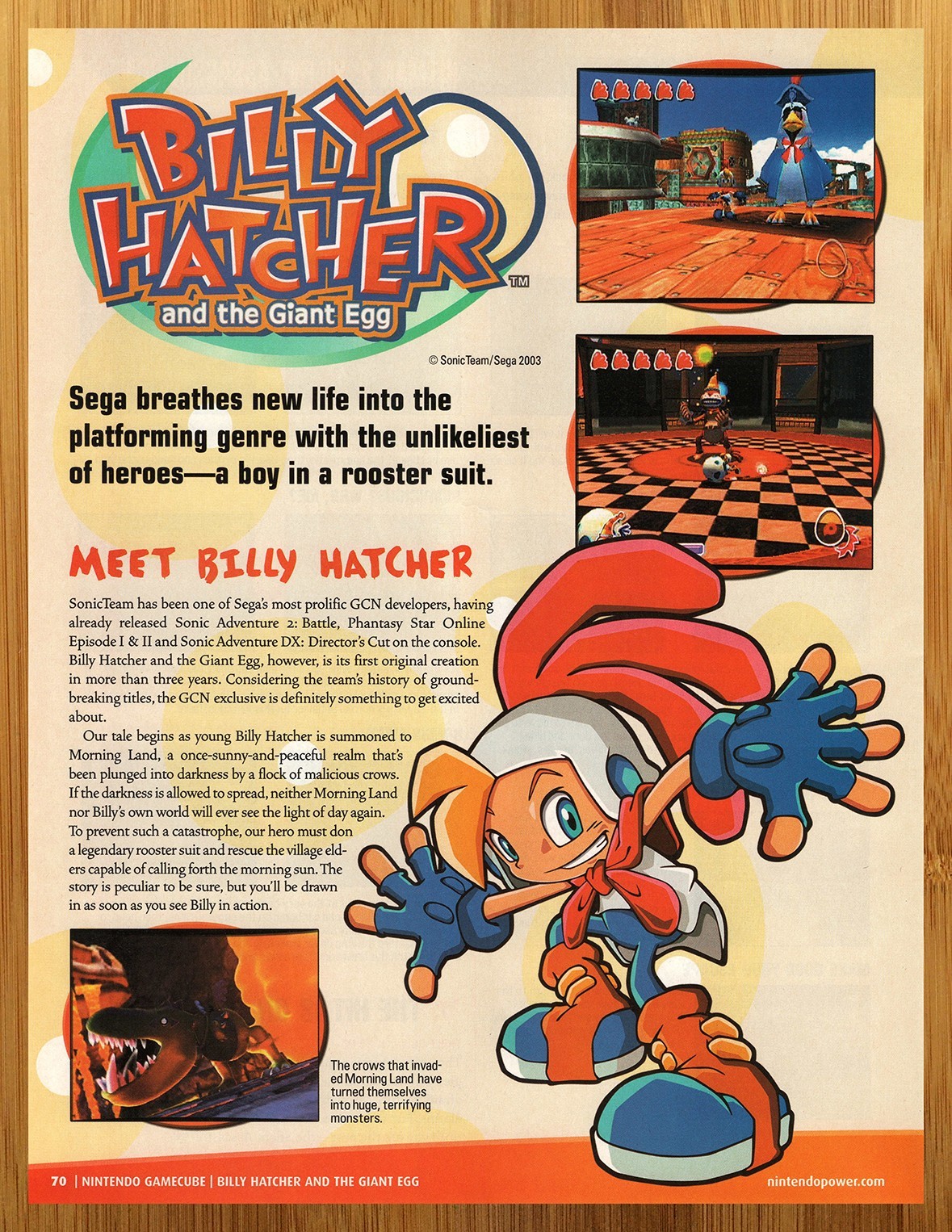 2003 Billy Hatcher and the Giant Egg Nintendo Gamecube Print Ad/Poster Retro Art