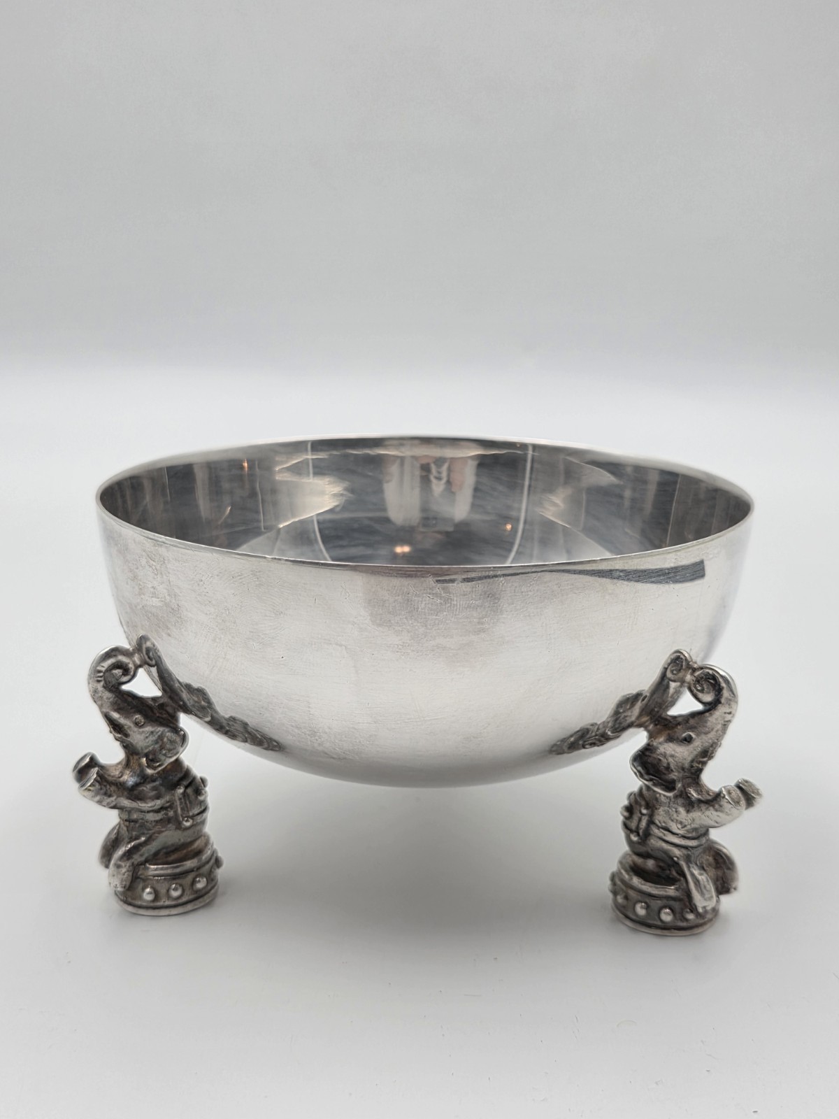 Rare OOAK Jean Boggio Figural Elephant Silver Centerpiece Bowl Surrealist Decor