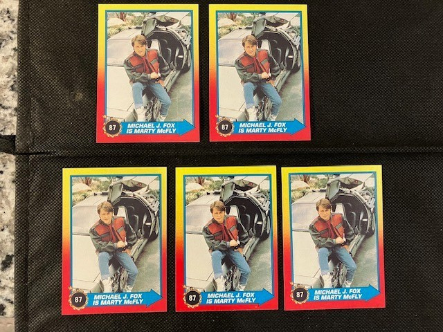1989 Topps Back To The Future II # 87 Marty McFly  Michael J  Fox  (5 Cards)