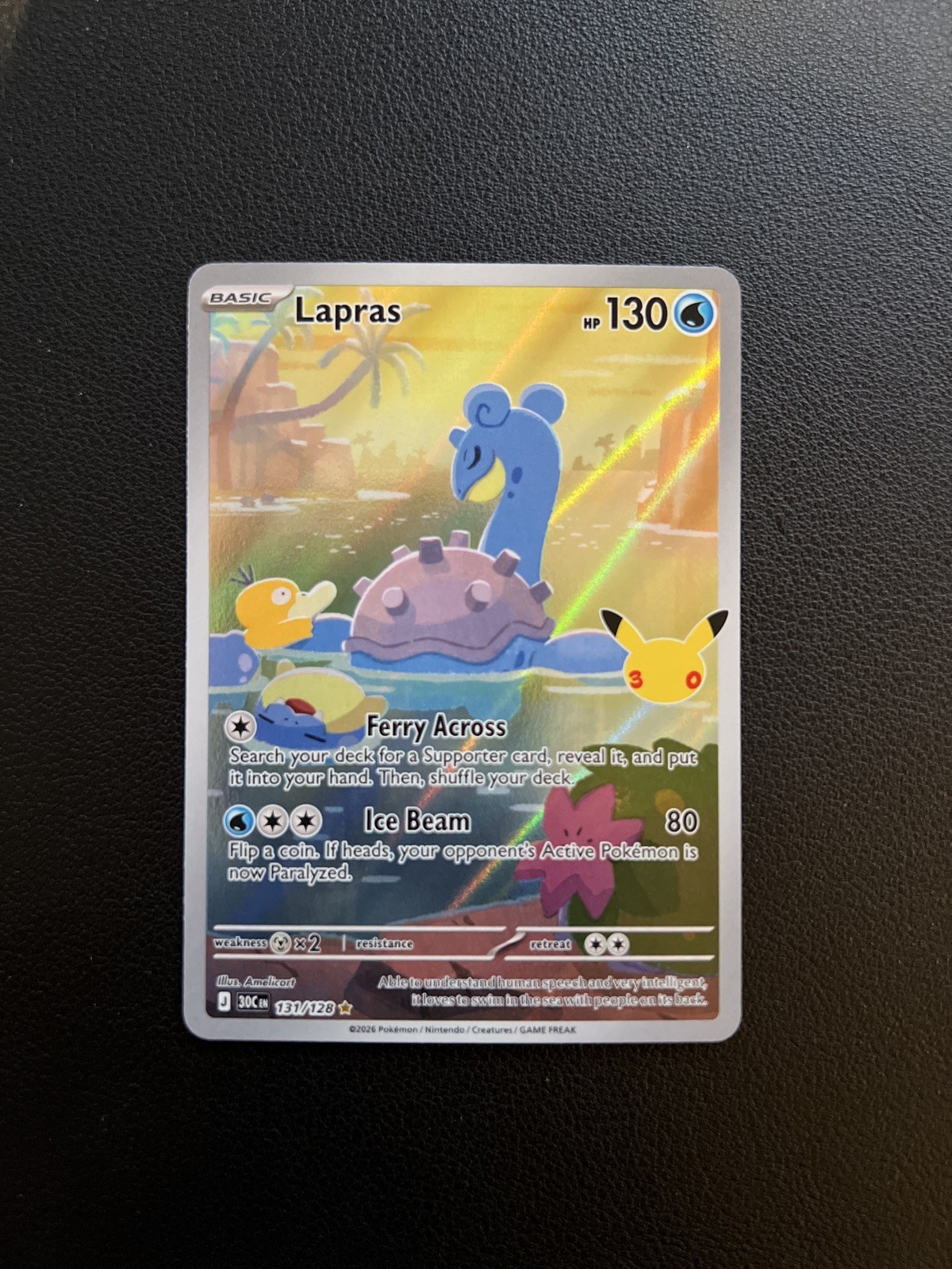 Pokémon TCG  - Lapras 131/128 30th Celebration - Illustration Rare