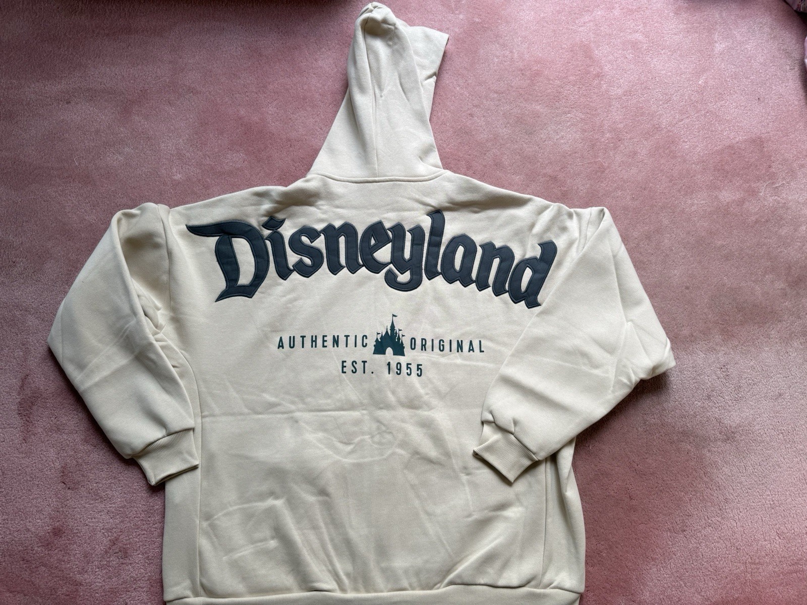 Disney Parks Authentic Original Est. 1955 Disneyland Zip Up Hoodie Beige Tan XL