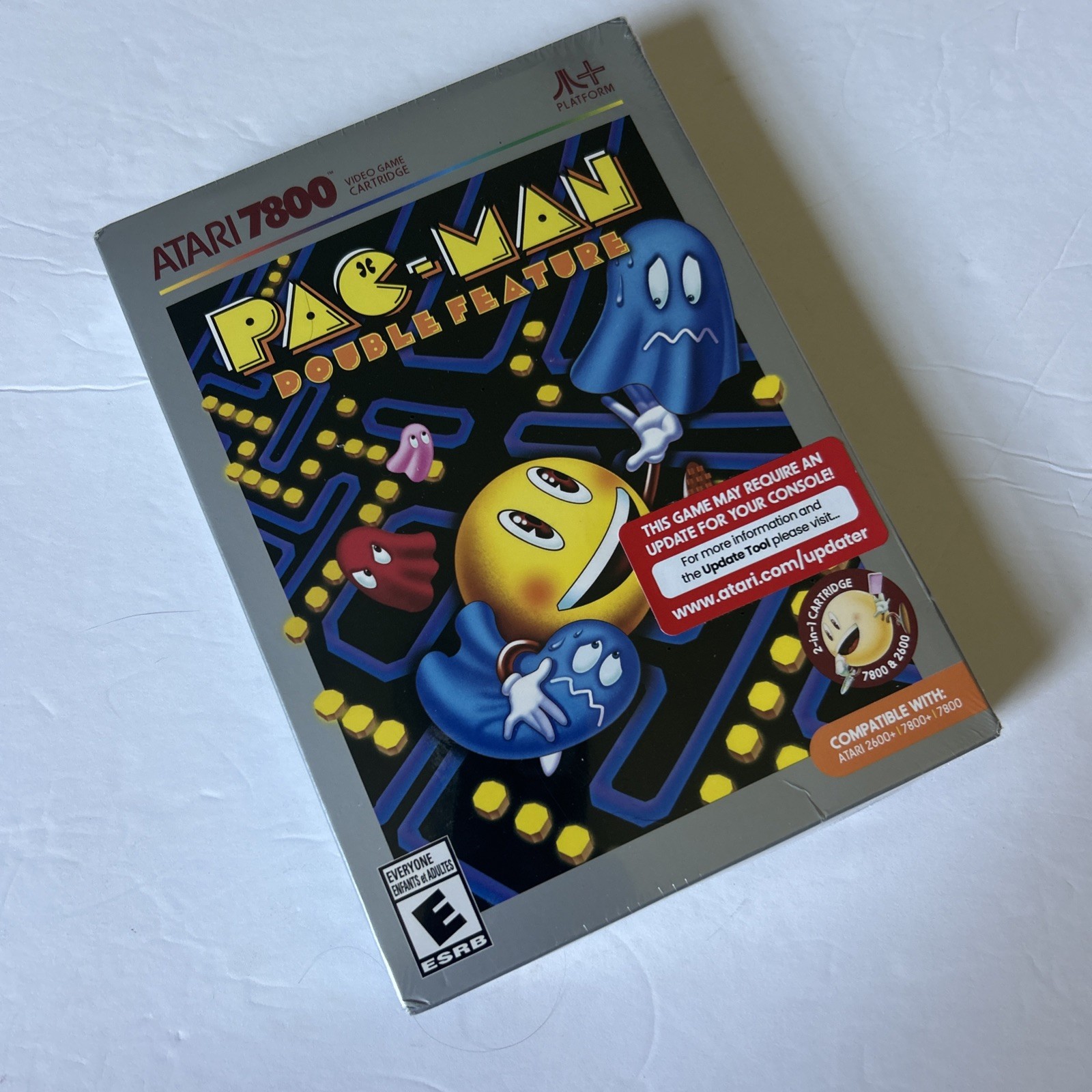 Atari 7800 2600 PAC-MAN: Double Feature re-release-eat-chomp-ghosts-fruit-NEW