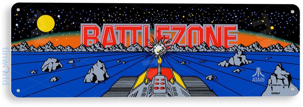 TIN SIGN Battlezone Arcade, 80's, Retro, Console, Marquee, Game Room Decor, C619