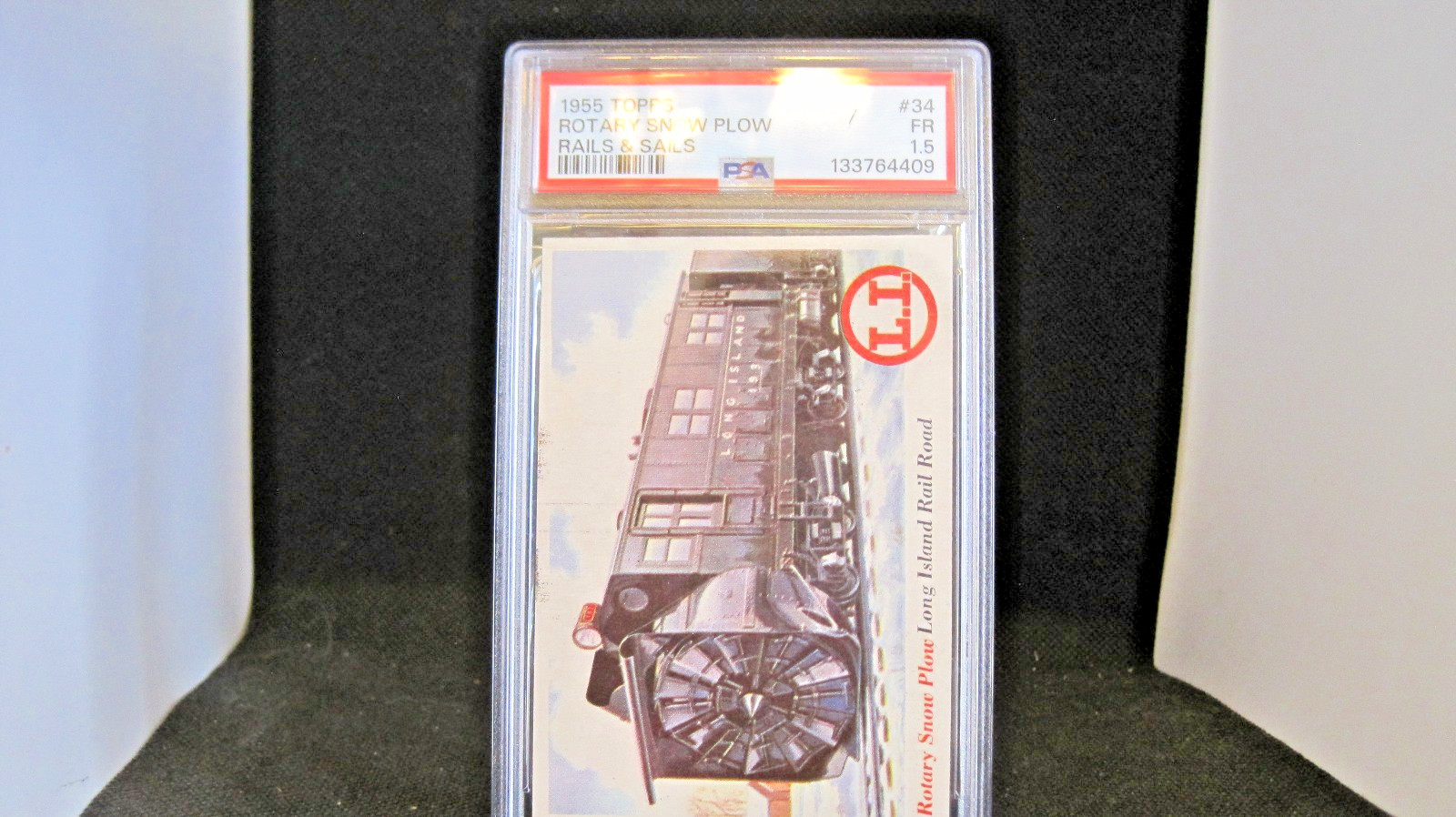 1955 Topps Rails & Sails # 34 Rotary Snow Plow Long Island Rail Road PSA 1.5