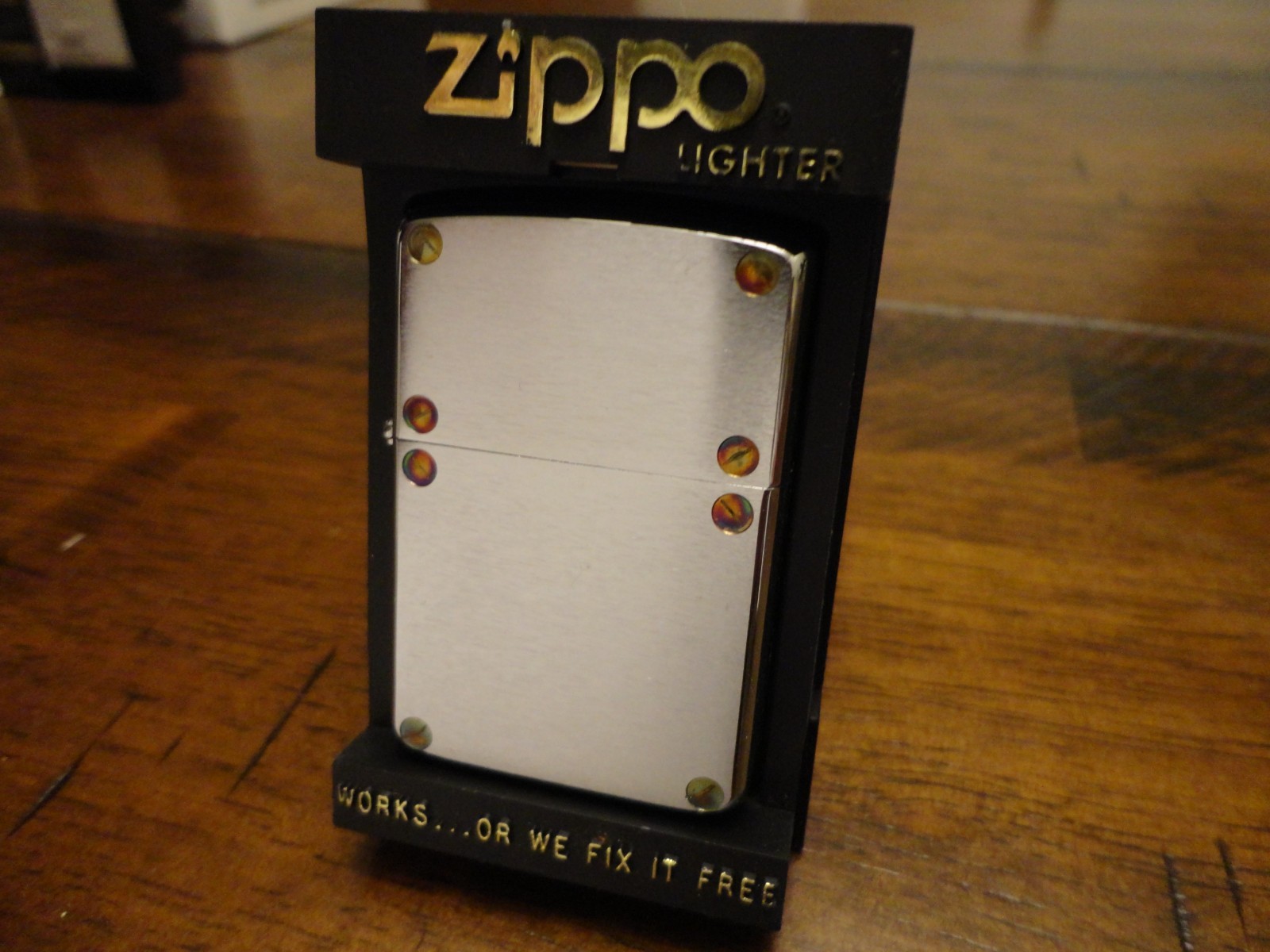 NO 200 F.B. RARE MODEL RARE BOTTOM STAMP ZIPPO LIGHTER MINT IN BOX 1985