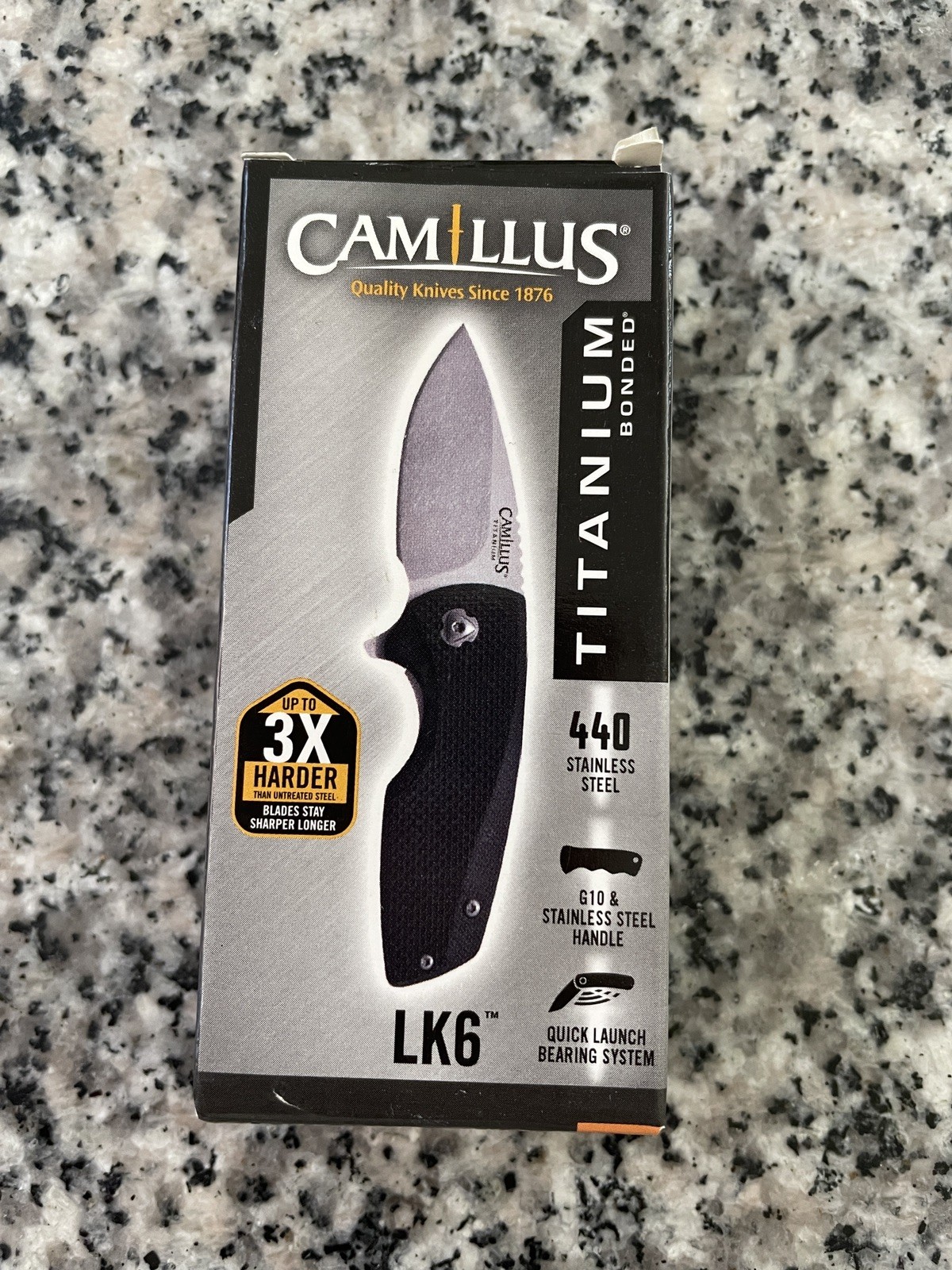 Camillus LK6 Titanium Bonded Folding Pocketknife 440 Drop Point Frame Lock
