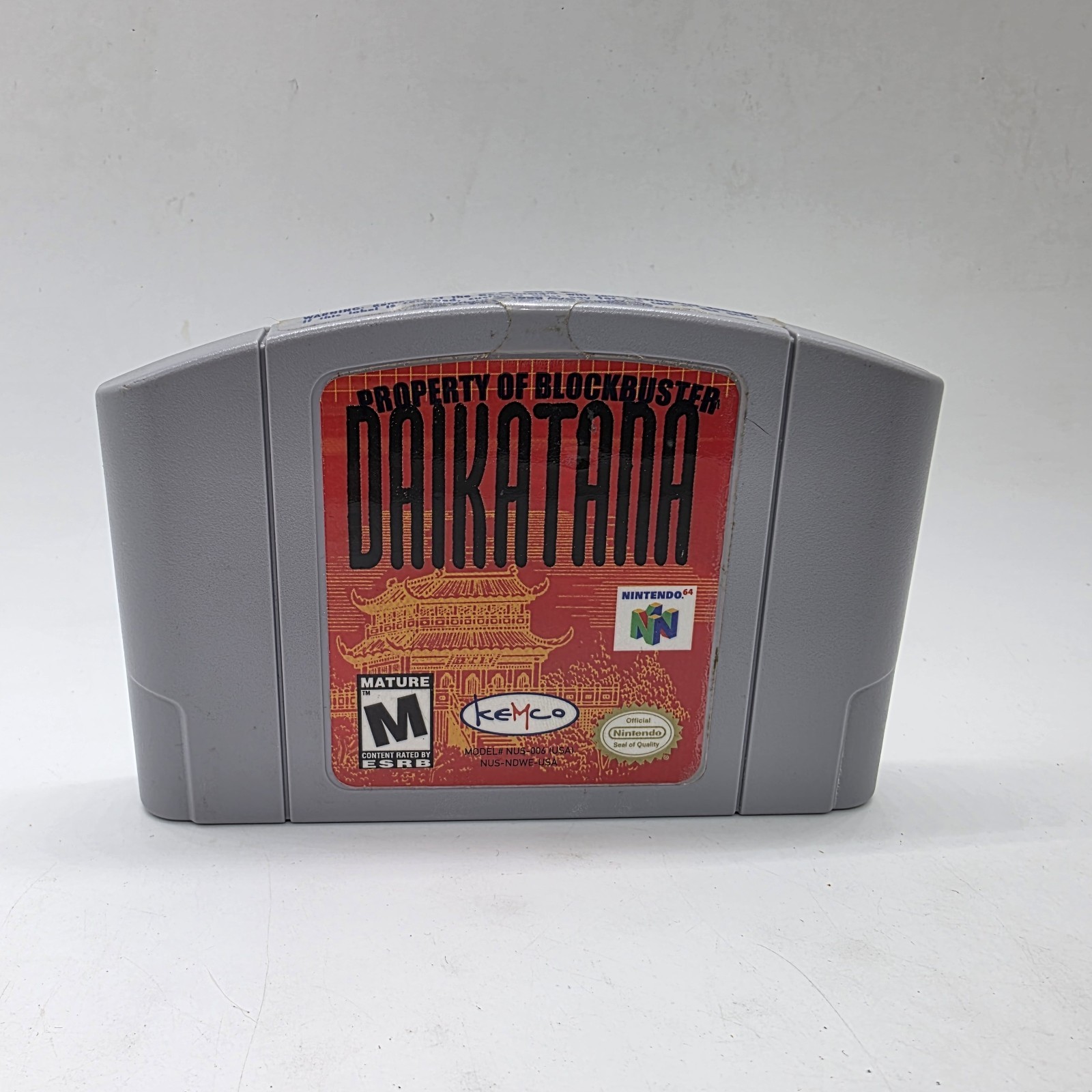 John Romero's Daikatana Nintendo 64 N64 Game Tested Authentic Blockbuster Rental