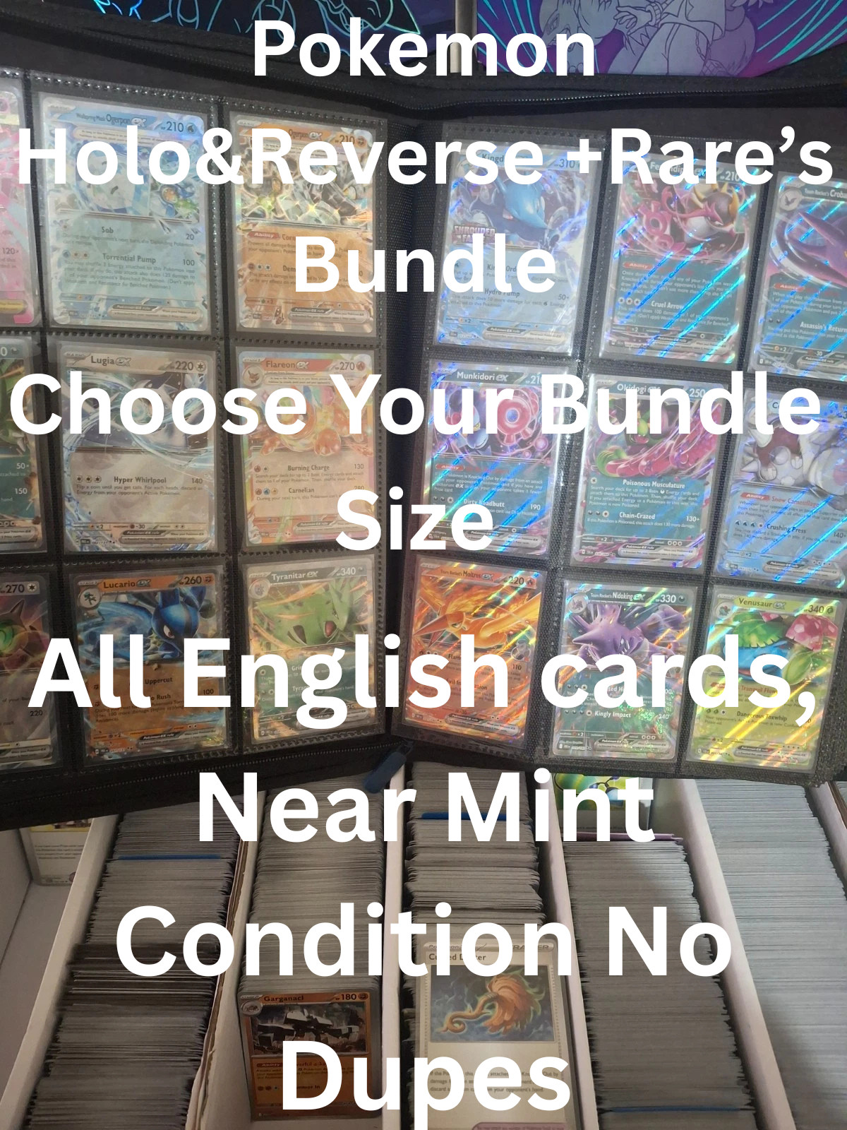Pokemon Card Bundle holo & Reverse Holo 25x - x1000 Choose Your Bundle Size NM