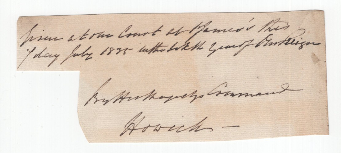 Charles Grey, 2nd Earl (1764-1845) Signed Clip / Autographed Prime Minister