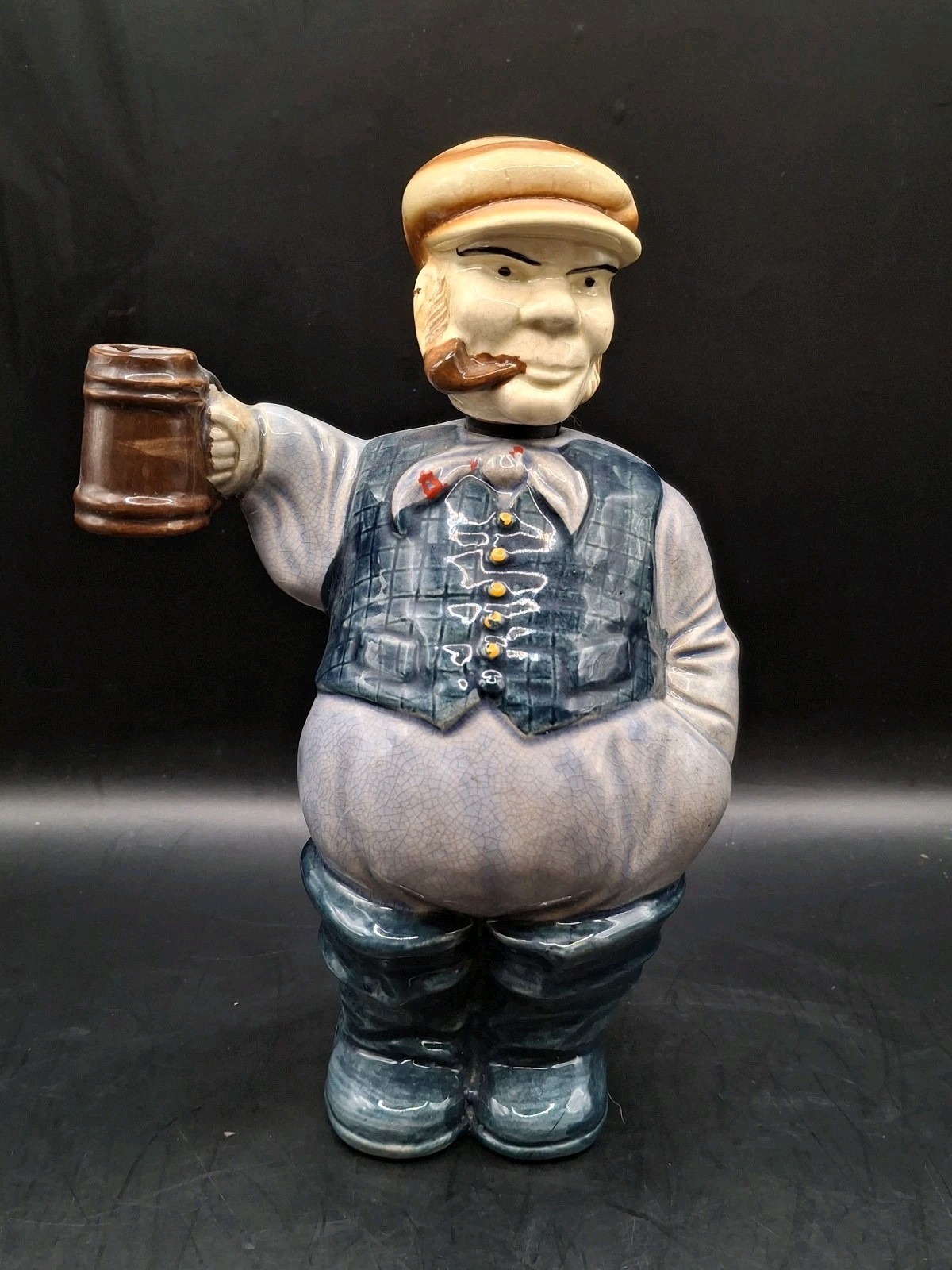 Vintage Old Salty Sea Dog Sailor Character Decanter Bottle Container Pourer (A8)