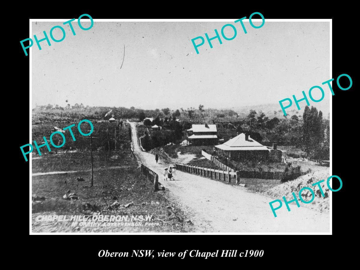 OLD POSTCARD SIZE PHOTO OF OBERON NSW VIEW OF CHAPEL HILL c1900