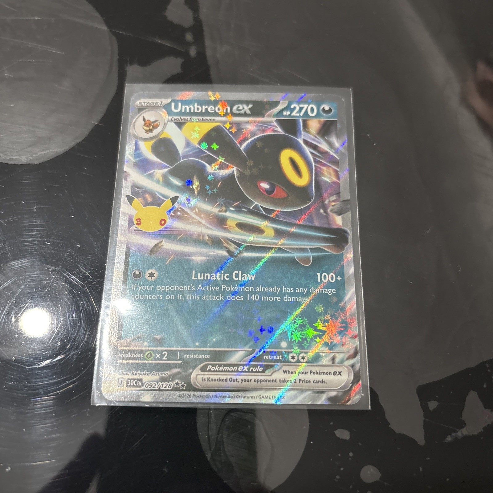 Umbreon EX 092/128 NM Pokemon 30th Celebration 