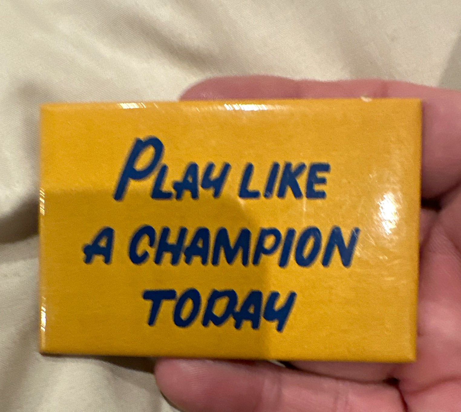Notre Dame “Play Like a Champion Today” Fridge Magnet Yellow Blue