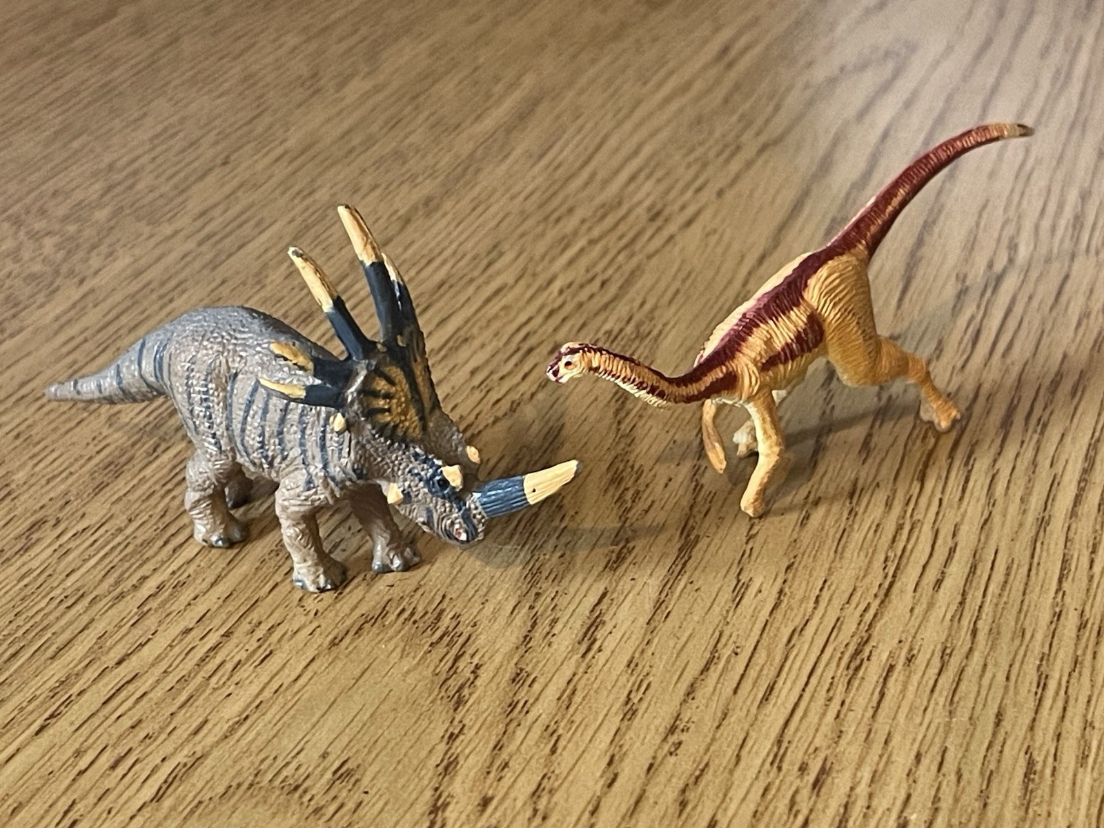 ORIGINAL Battat Mini Dinosaur Figures Lot Gallimimus and Styracosaurus