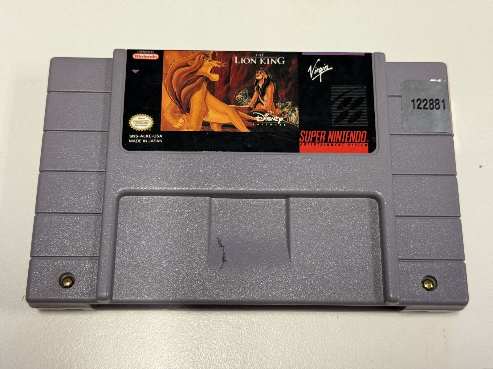 THE LION KING Super Nintendo SNES Cleaned Tested & Working - AUTHENTIC