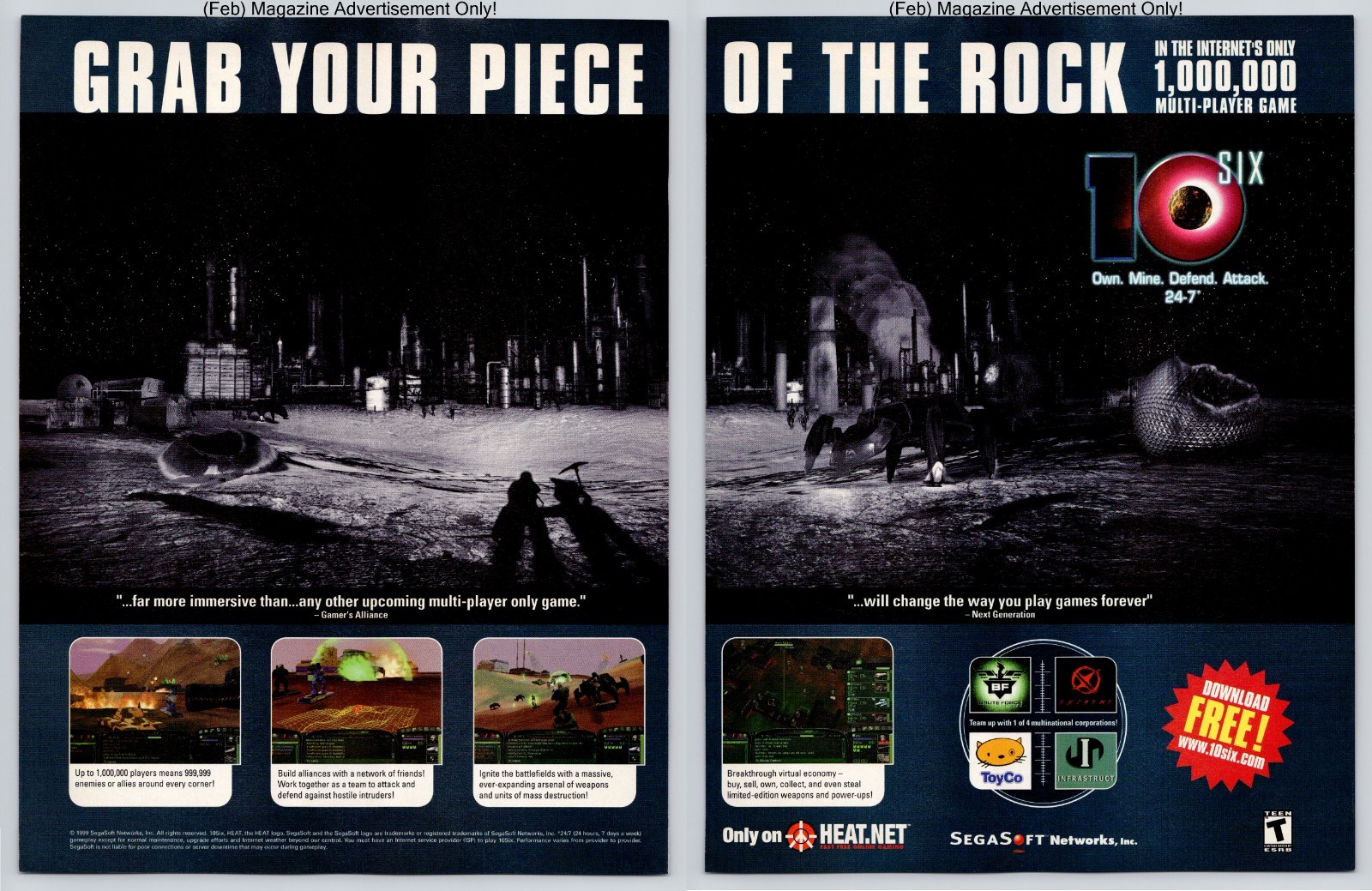 10-Six Segasoft Online Multiplayer Sci-Fi Strategy 2000 2Page Advertisement
