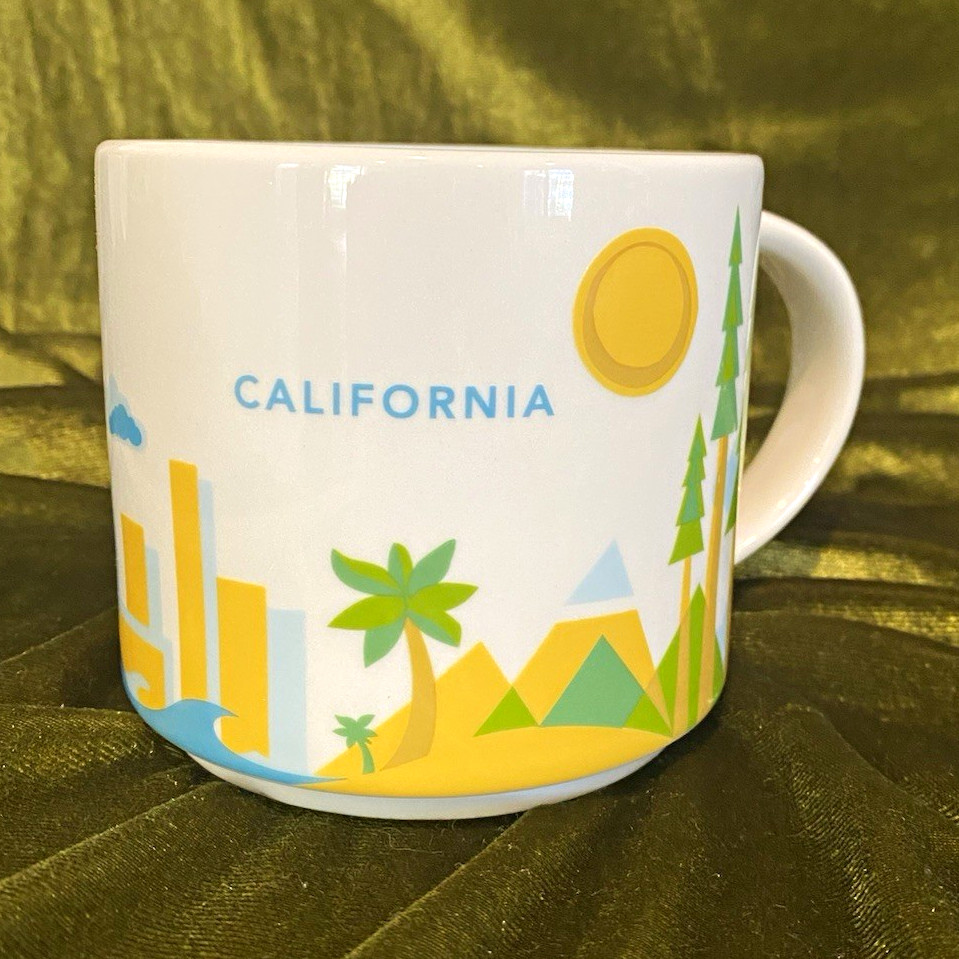 Starbucks California You Are Here Mug 2013 YAH 14 oz Blue Interior Coffee Cup