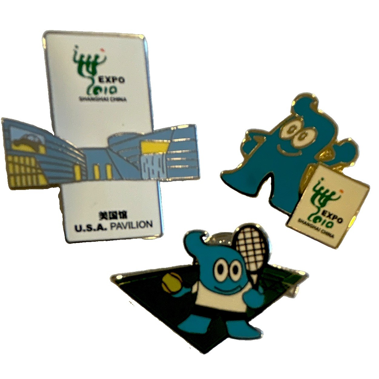 Shanghai 2010 expo U.S.A. Pavilion Pinback Lot of 3 - Shanghai China