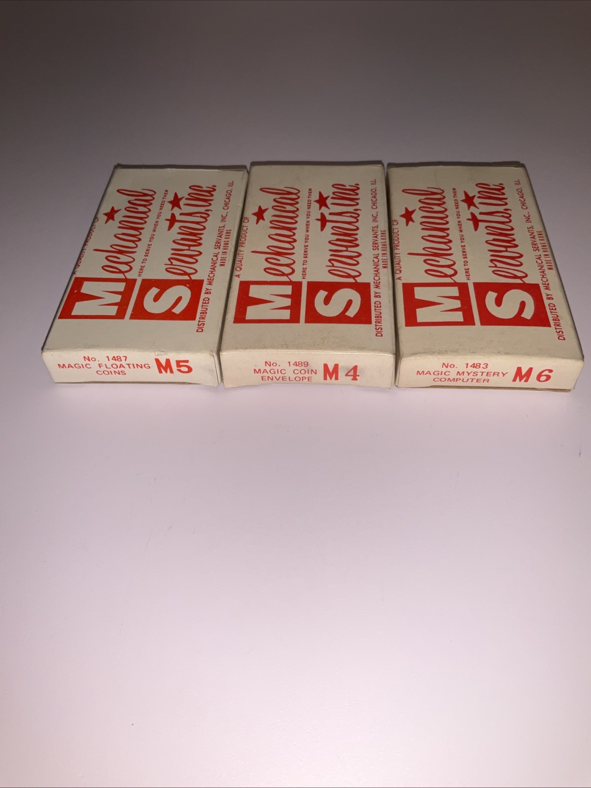 VINTAGE MECHANICAL SERVANTS MAGIC TRICK LOT M4 M5 M6 ORIGINAL BOXES COMPLETE