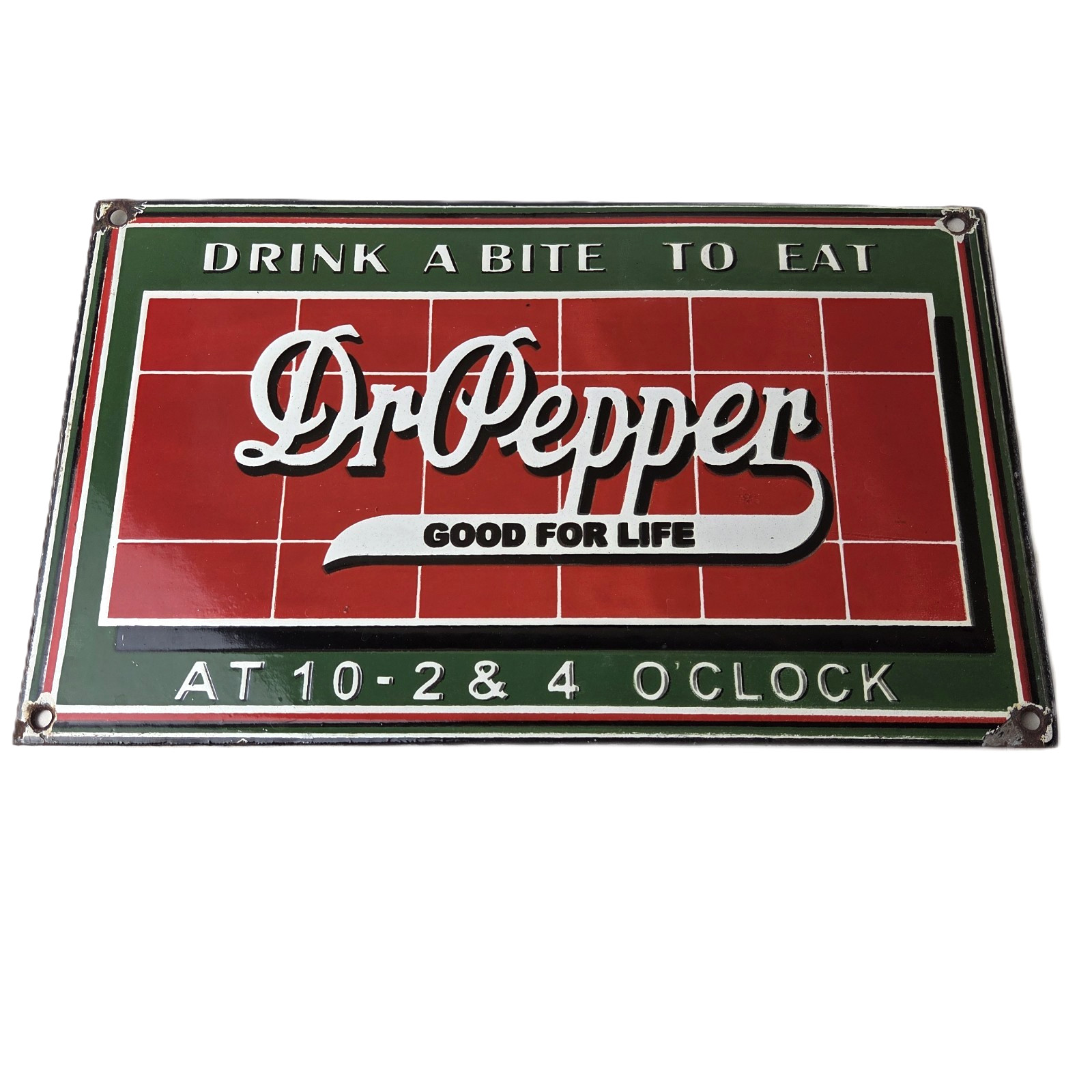 Vintage Dr Pepper Porcelain Sign - Beverage Soda Cola Advertising Bar Gas Sign