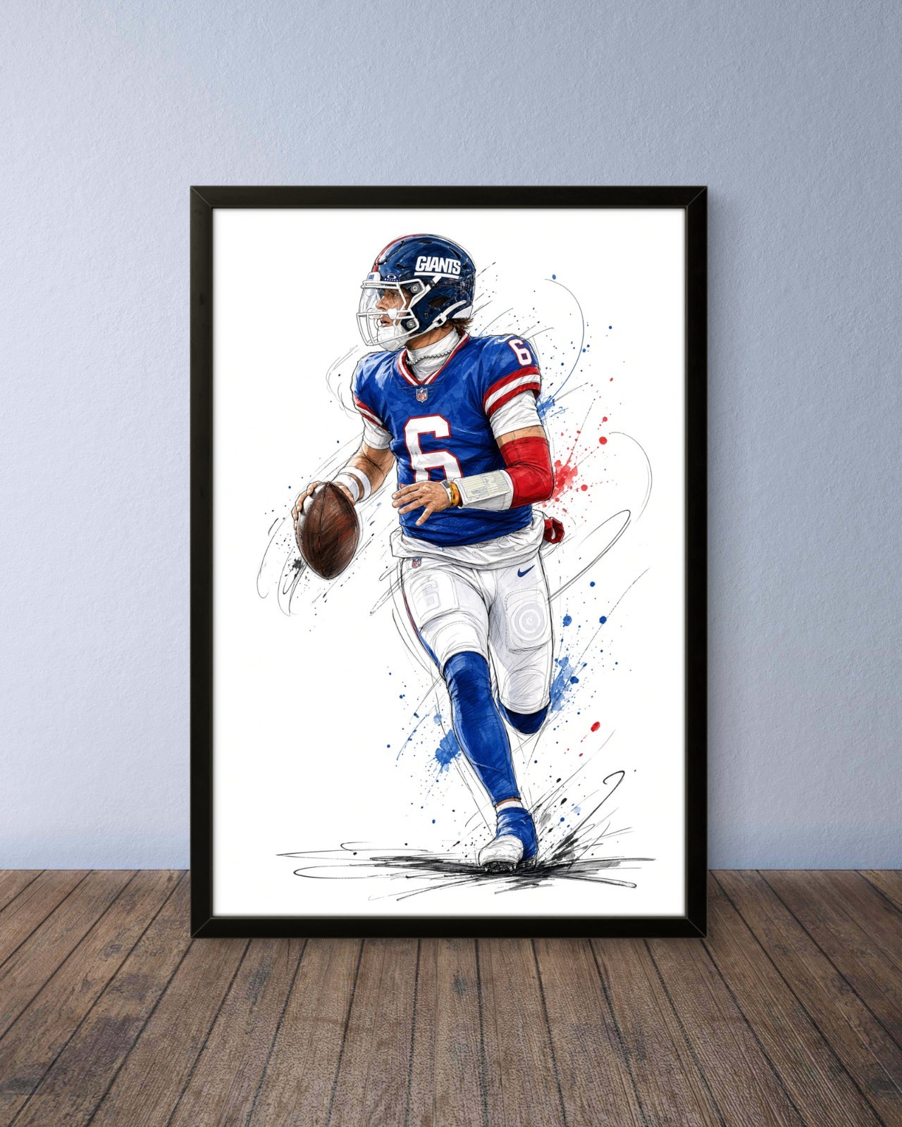 New York Giants Football Poster Art Print Picture Wall Art Print Wall Art