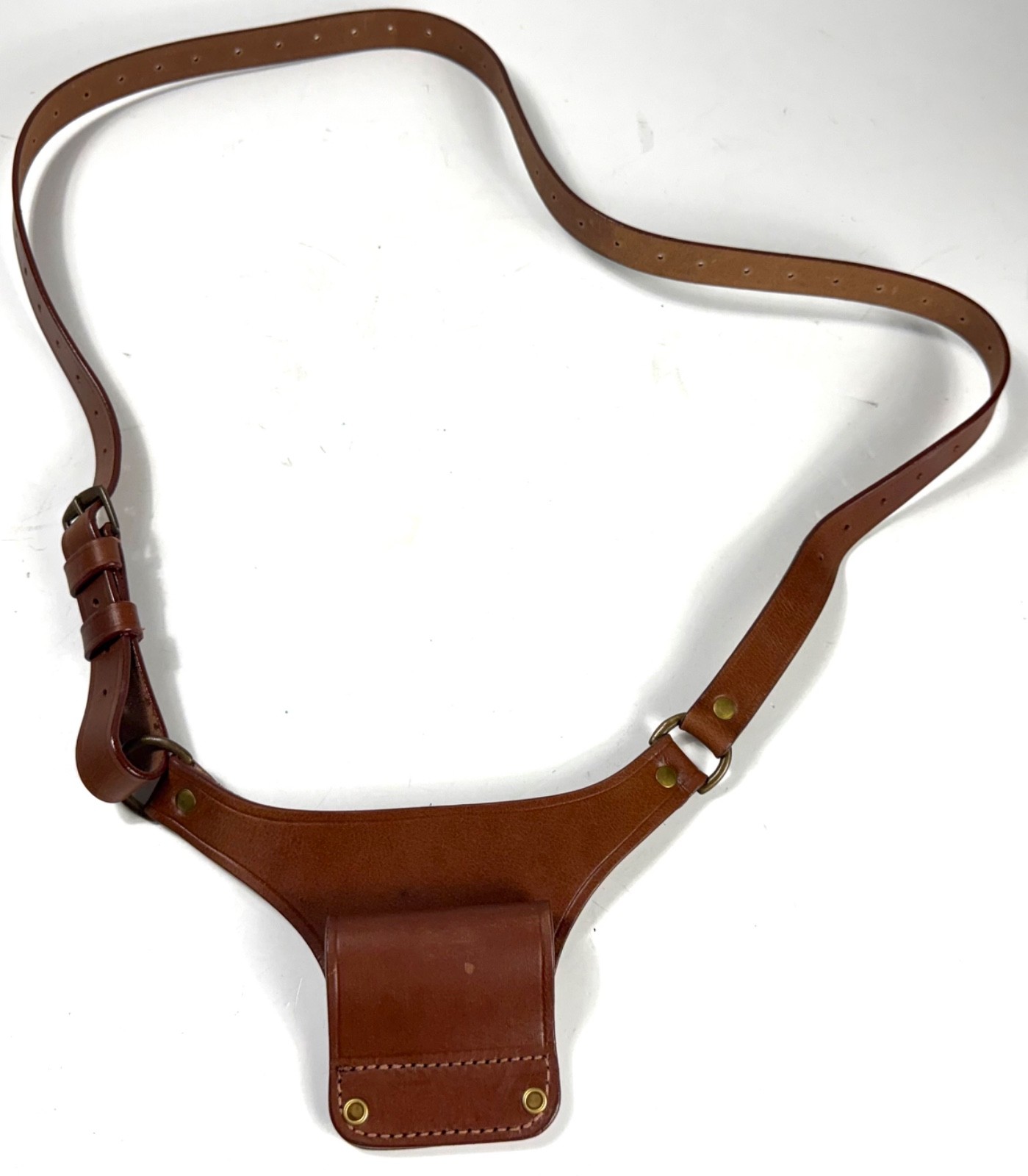 WWII US ARMY .38  .45 PISTOL SPARE SHOULDER STRAP AND HANGER-DARK BROWN