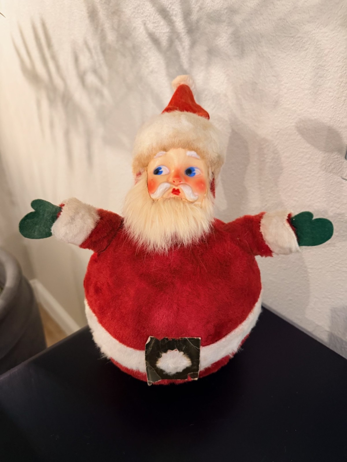 VINTAGE 1950s-60s Nestcafe Santa Claus Christmas Plush plastic Face 12\