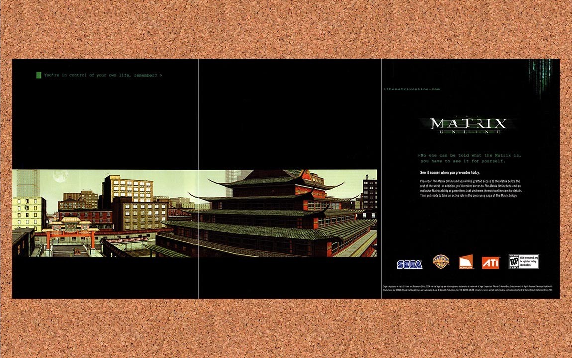 Matrix Online PC Original 2004 3-Part Advertisement / Retro Promo v8