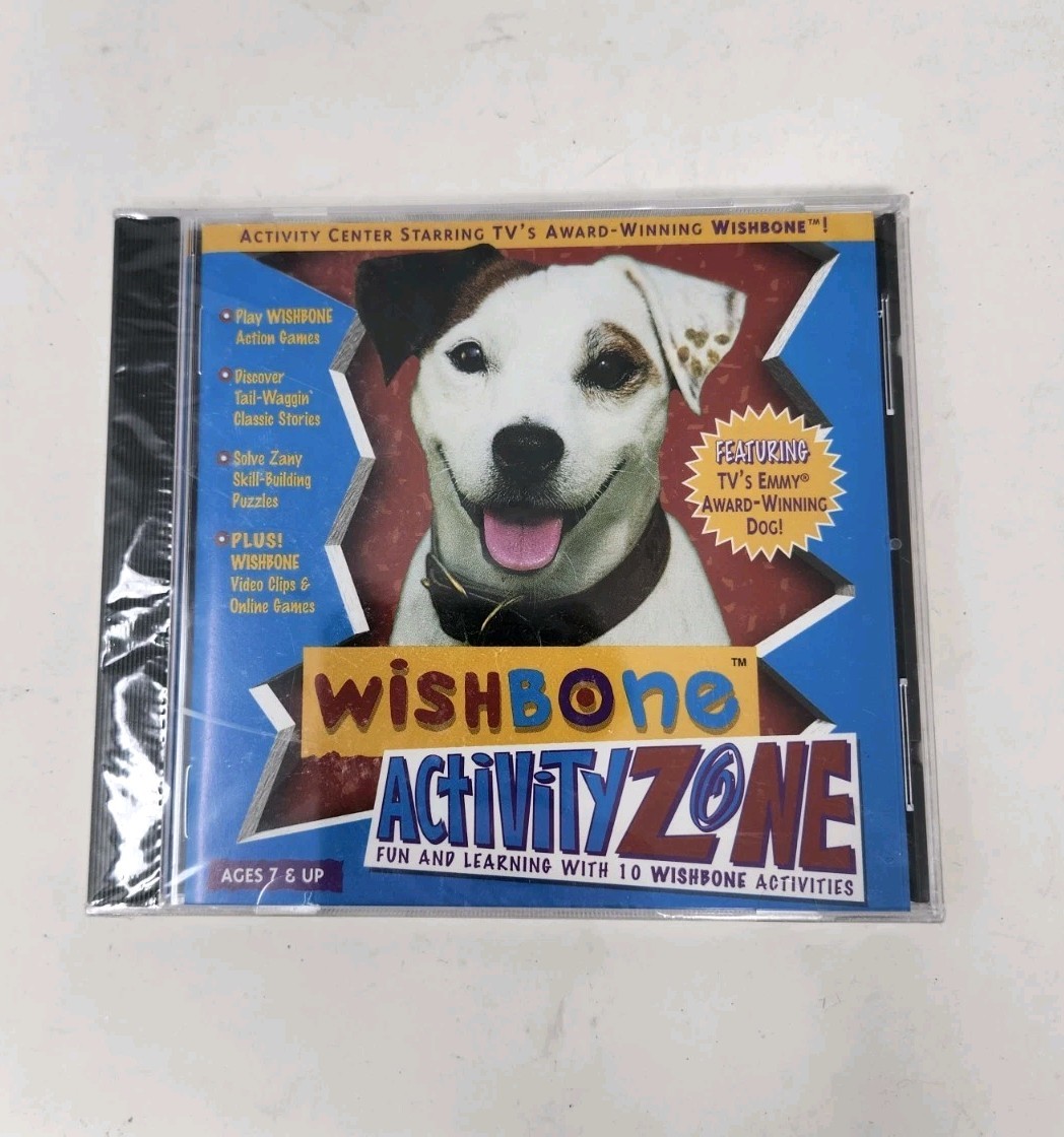 Wishbone Activity Zone PC 1997 Windows Ages 7 & Up 10 Wishbone Activities Sealed