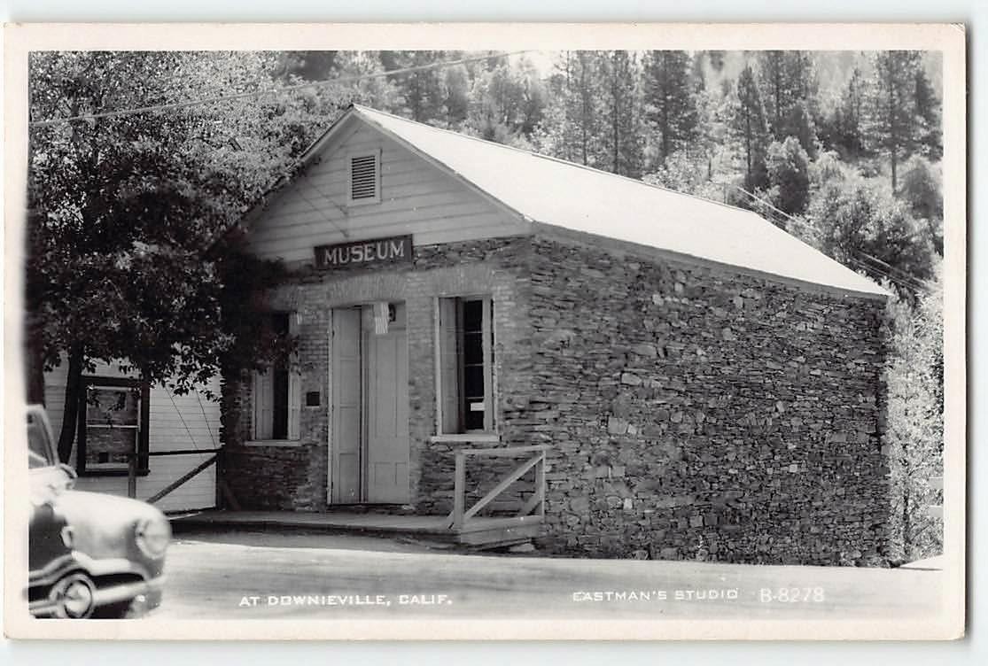 RPPC Downieville, California Sierra County Museum Photo 1940s Vintage Postcard