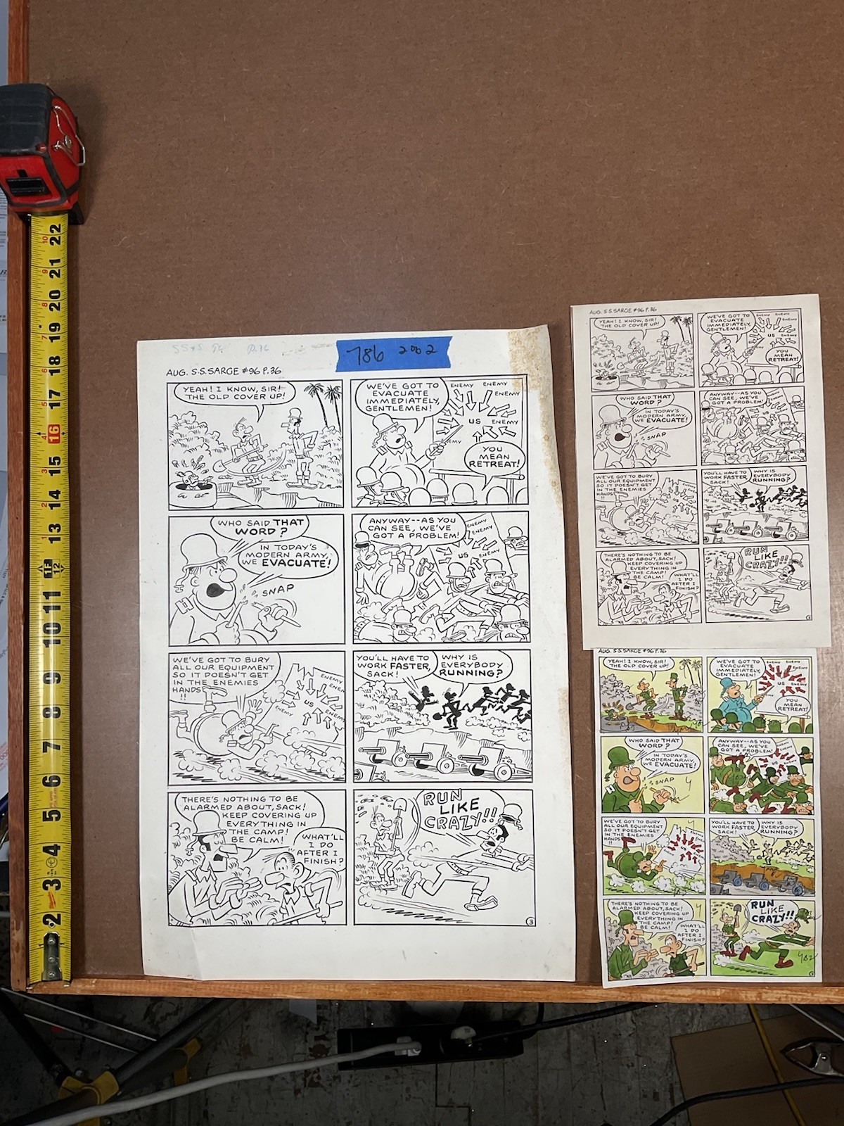 Original 1972 SARGE Comic Strip Production Proof King Features Sunday Page
