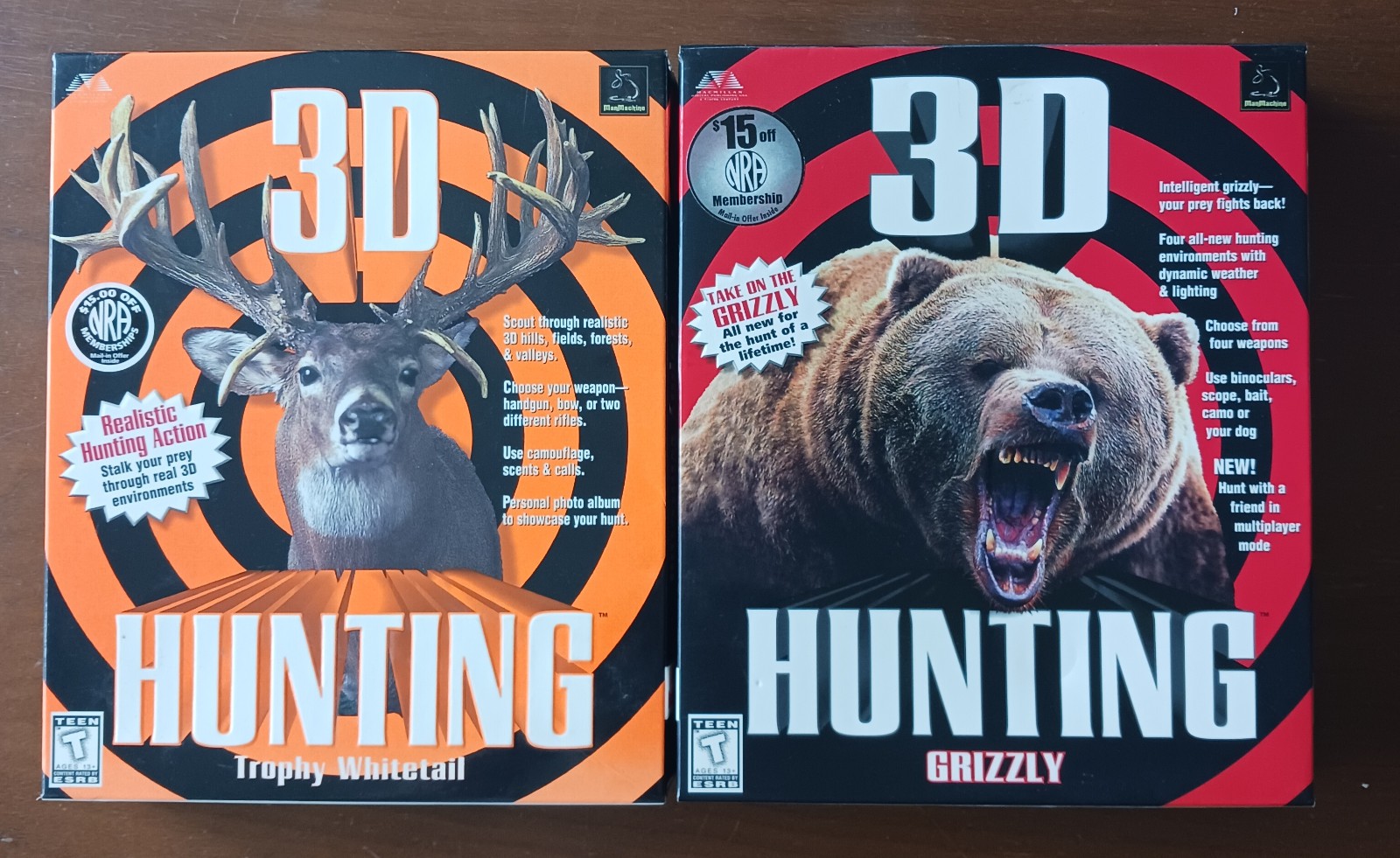 3D Hunting: Trophy Whitetail & 3D Hunting: Grizzly W/ BIG BOXES Windows 95 Game