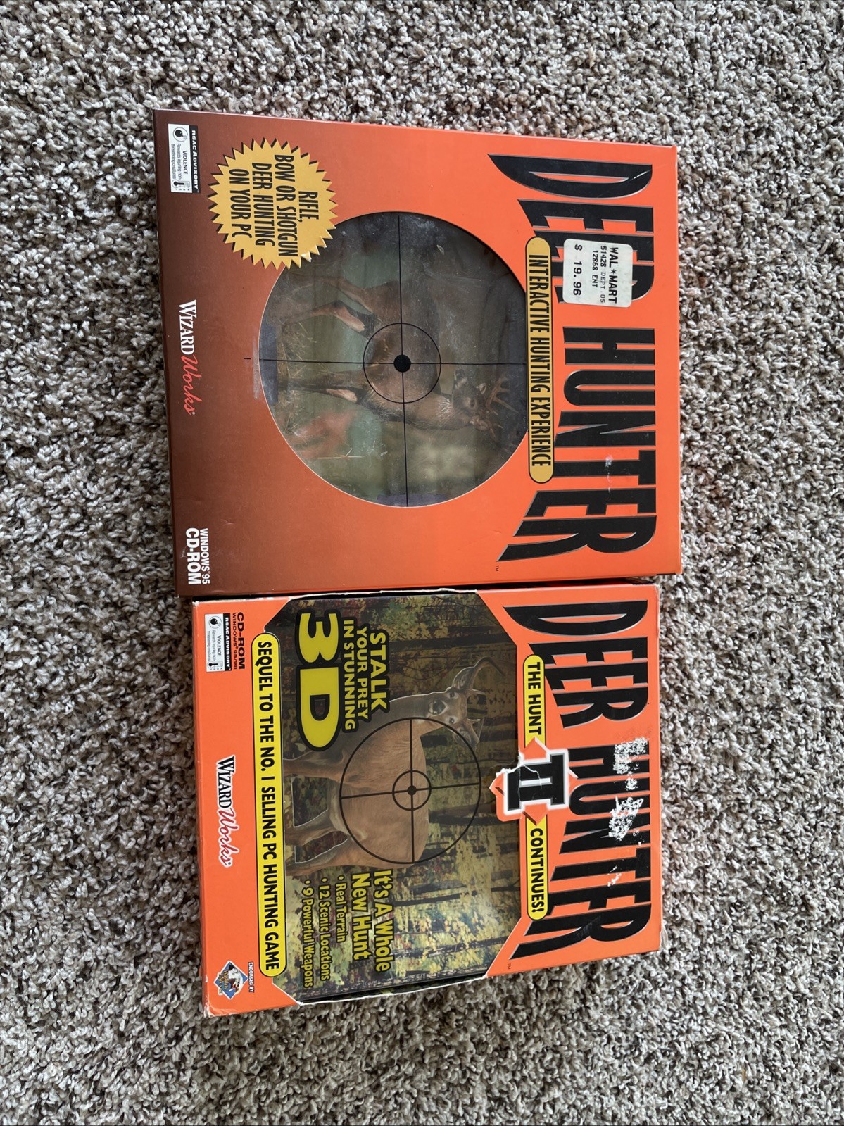 Deer Hunter: Interactive Hunting Experience (PC, 1997) Big Box + Deer Hunter 2