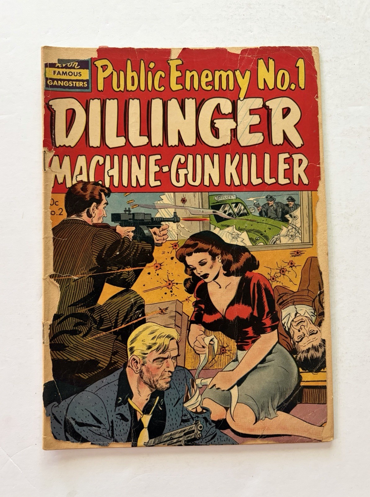 FAMOUS GANGSTERS #2 Avon 1951 Wally Wood Cover Dillinger “Public Enemy #1” READ 