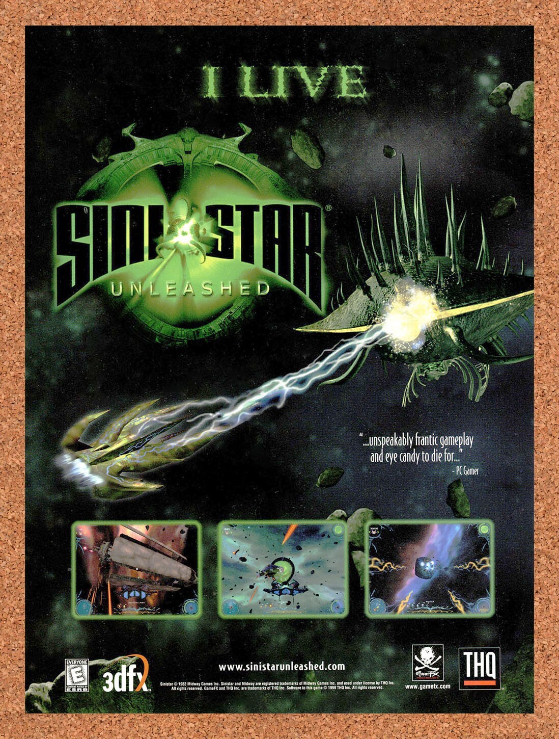 1999 Sinistar Unleashed PC Original Advertisement / Retro Promo v2